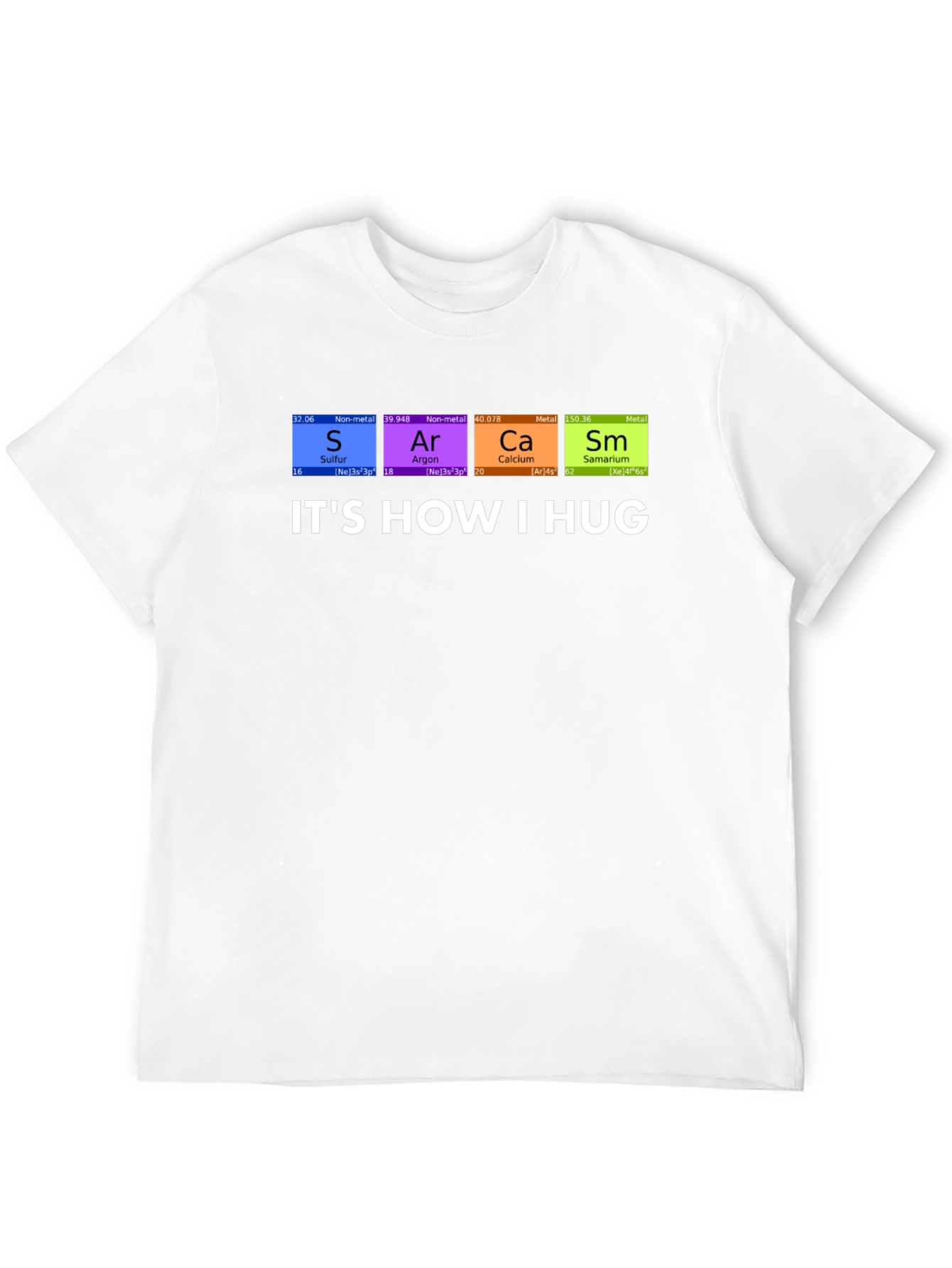 Black It's How I Hug Chemistry Pun T-Shirt view 12