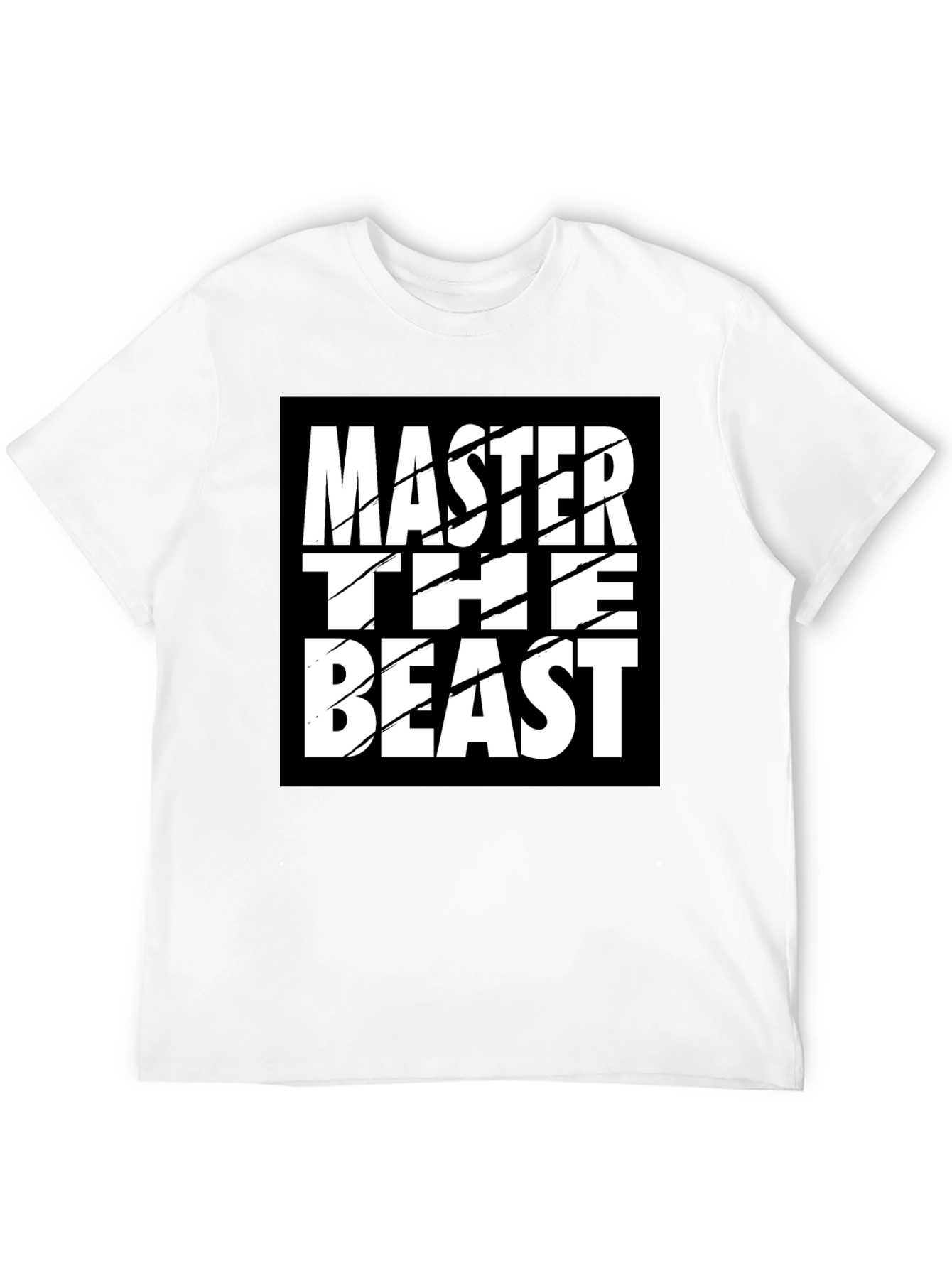 Black Master the Beast Black Graphic Tee Shirt view 12