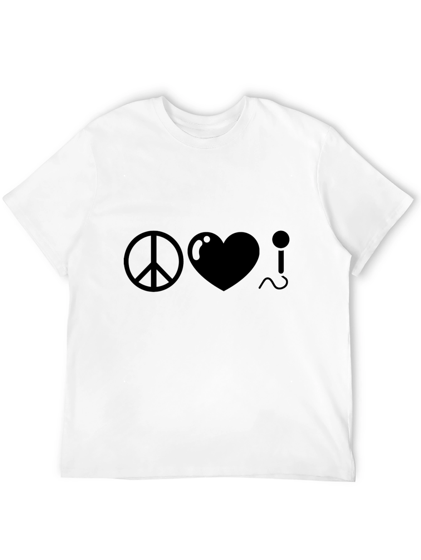 Black Peace Love Music Graphic Tee - Classic Black T-Shirt view 12