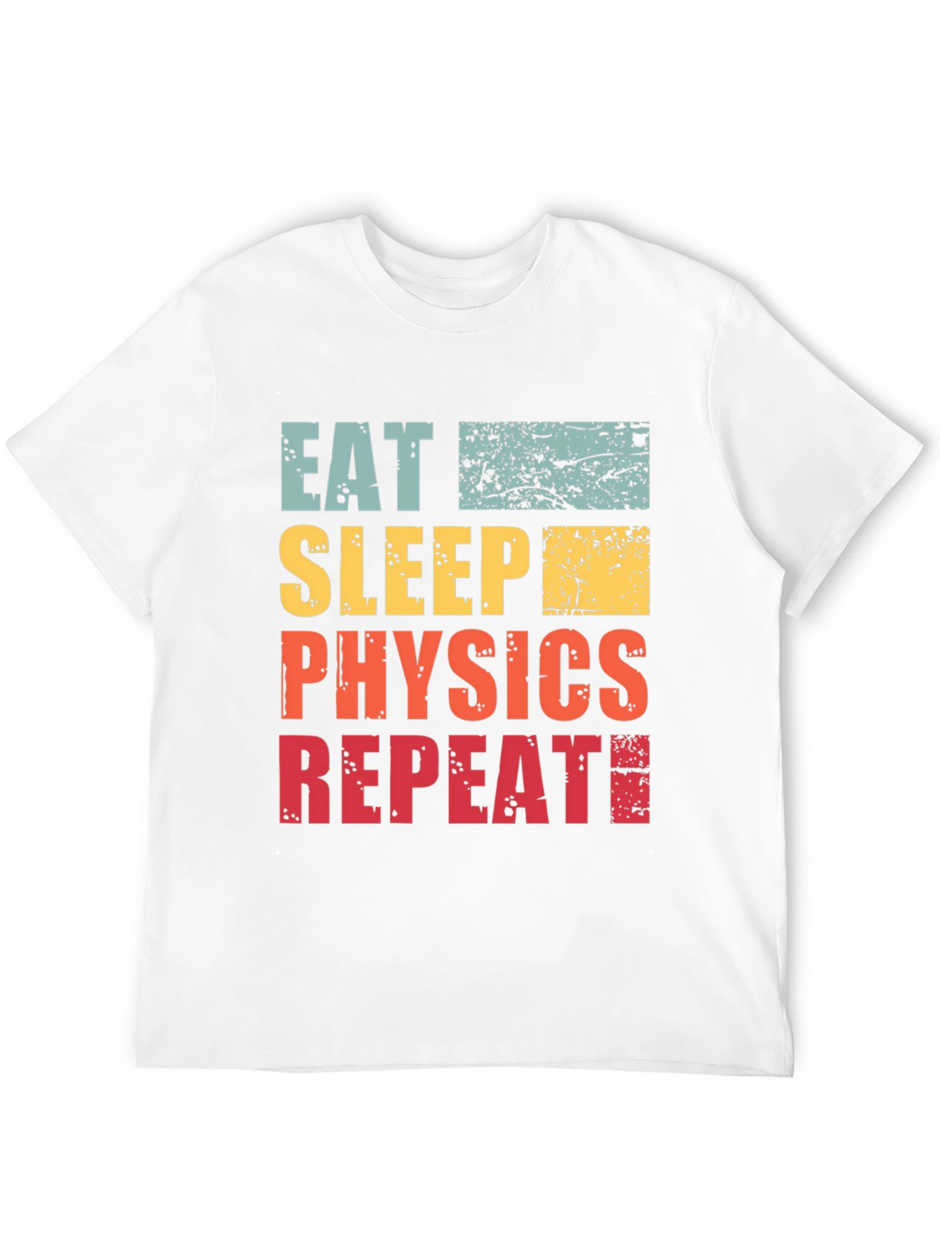 Black Eat Sleep Physics Repeat T-Shirt - Black Cotton Tee view 12