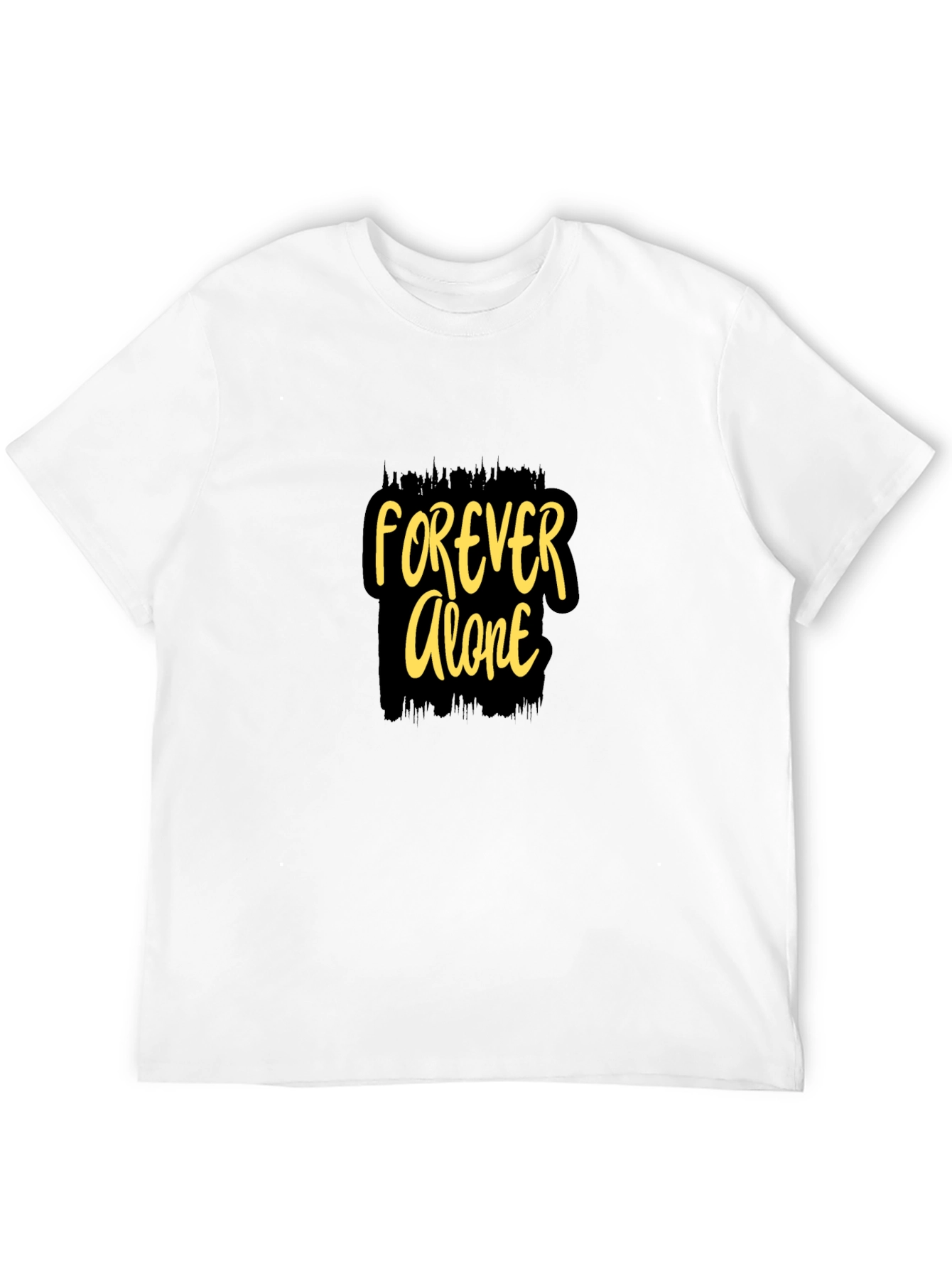 Black Forever Alone Graphic Black T-Shirt view 12