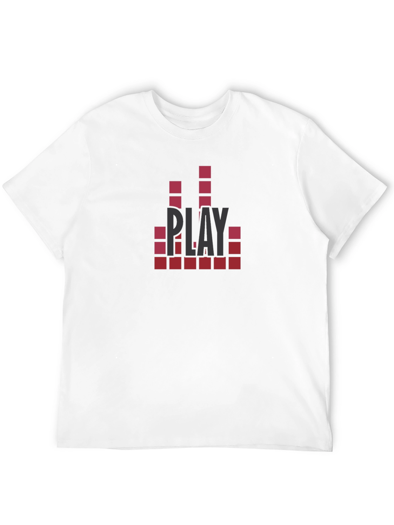 Black Men's Black T-Shirt with Play Graphic view 12