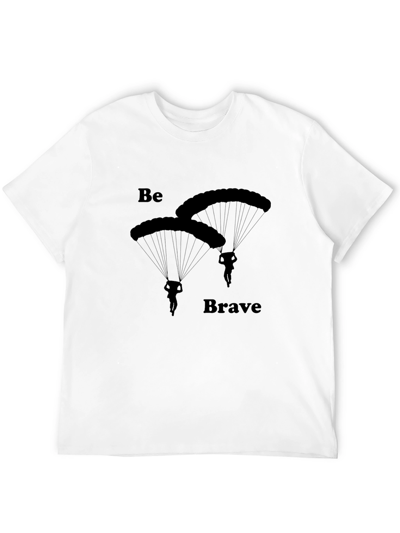 Black Be Brave Skydiving T-Shirt - Black Cotton Tee view 12