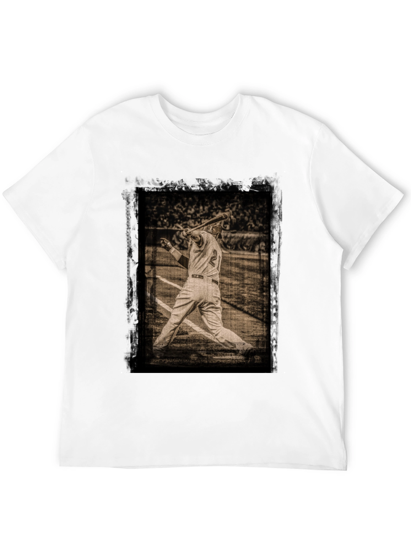 Black Vintage Baseball Player Graphic Tee view 12