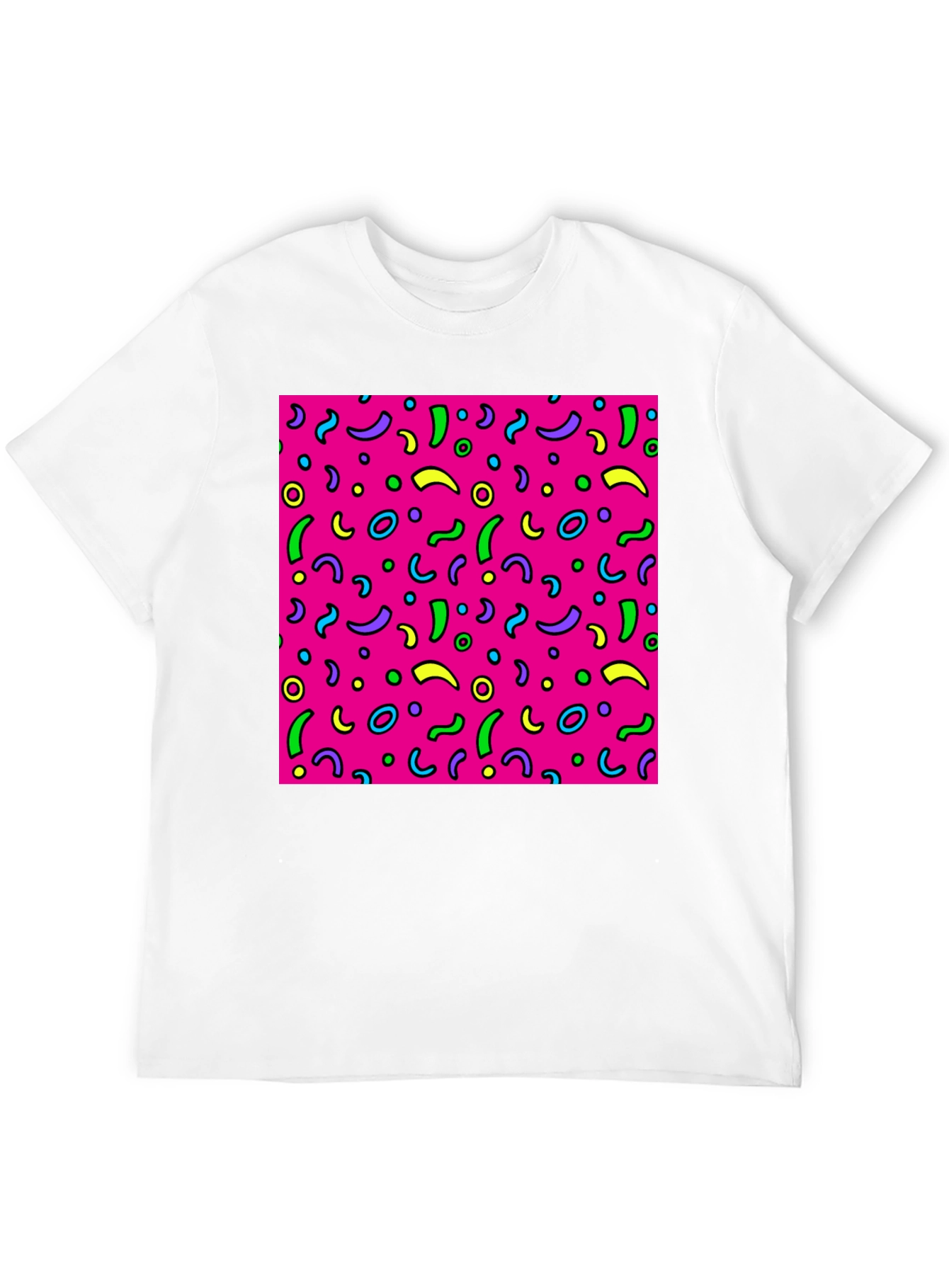 Black Retro 90s Pattern T-Shirt view 12