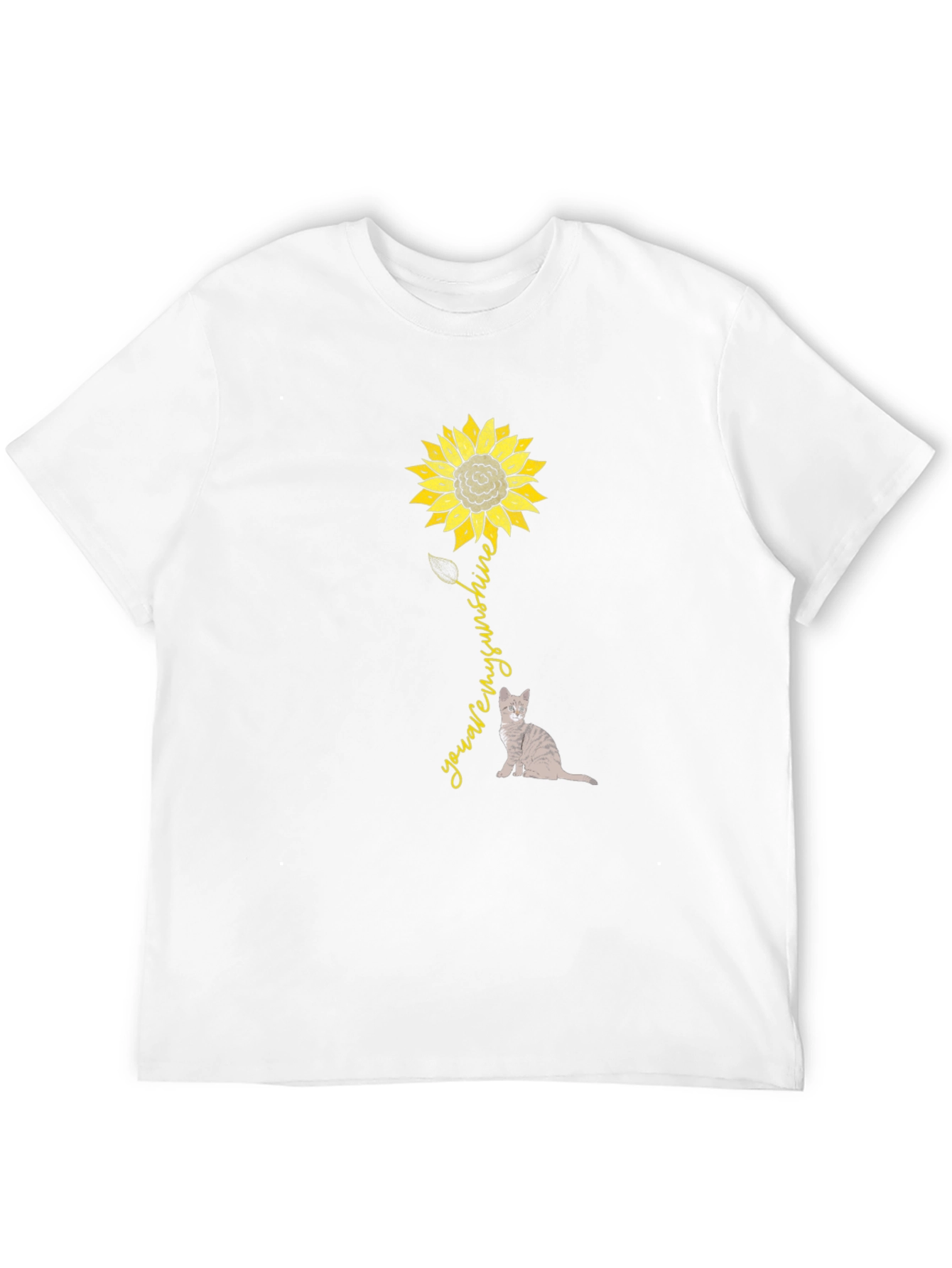 Black Sunflower Cat Graphic T-Shirt view 12