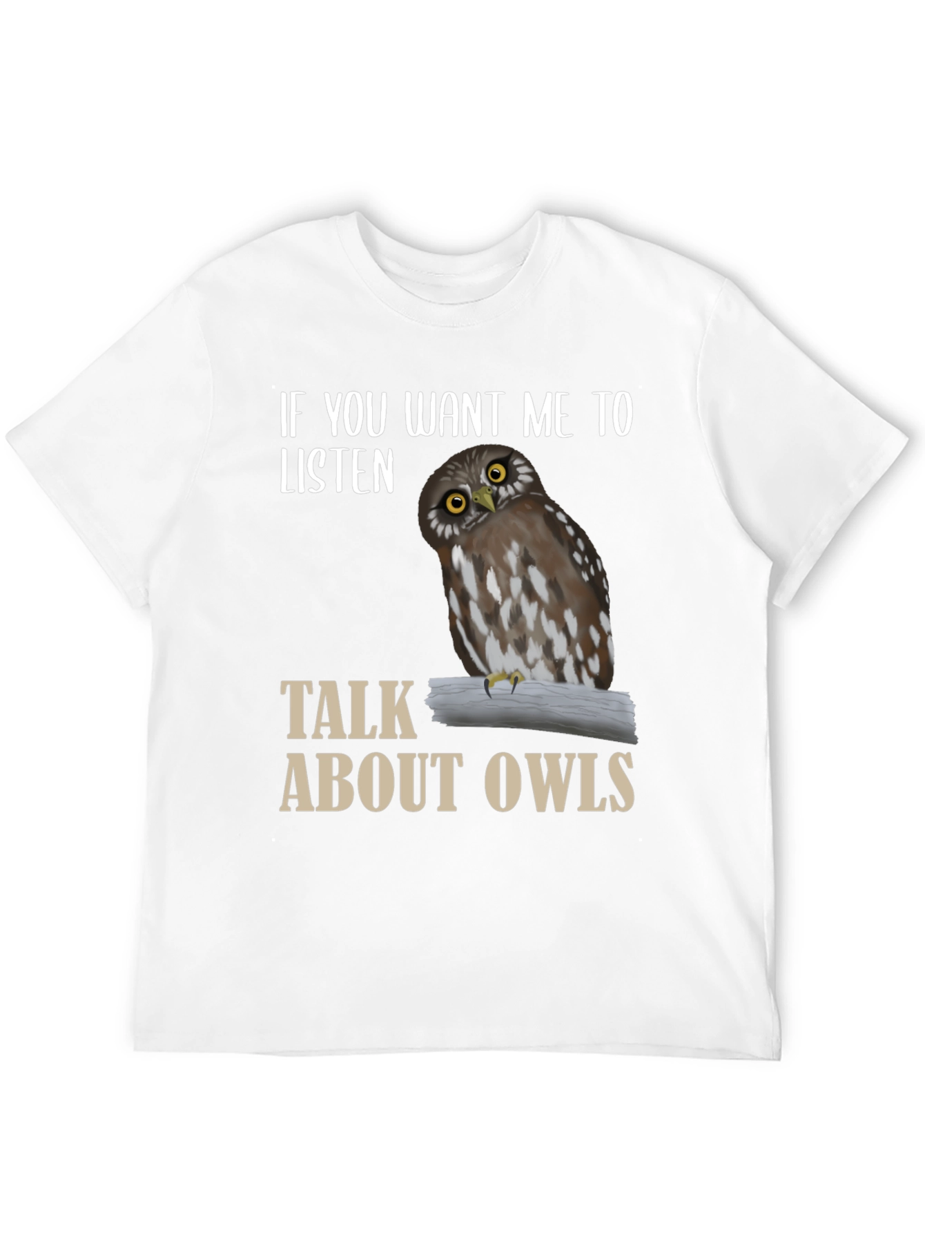 Black Owl Lover T-Shirt - Listen to Owls view 12