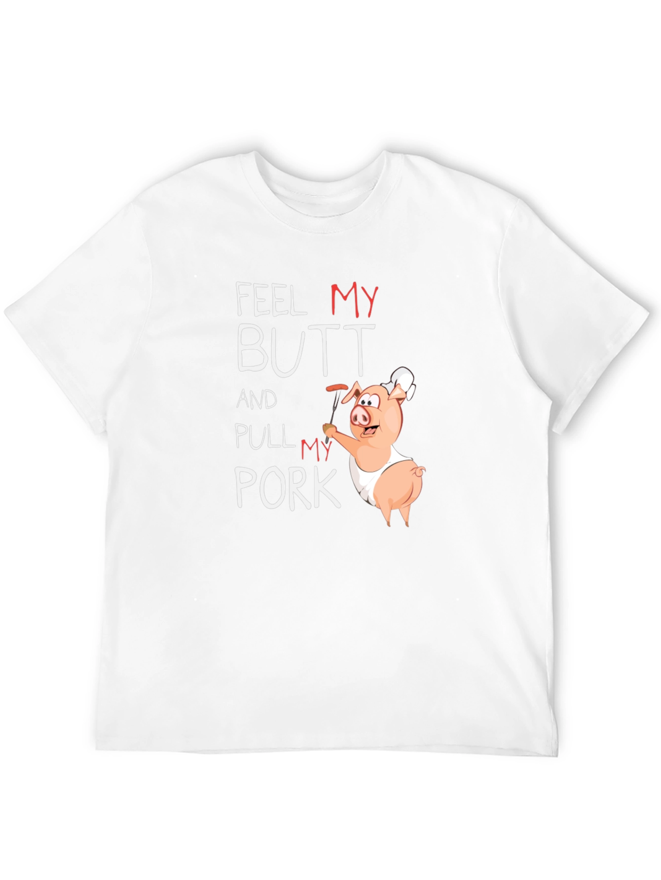 Black Feel My Butt Pull My Pork Graphic T-Shirt view 12