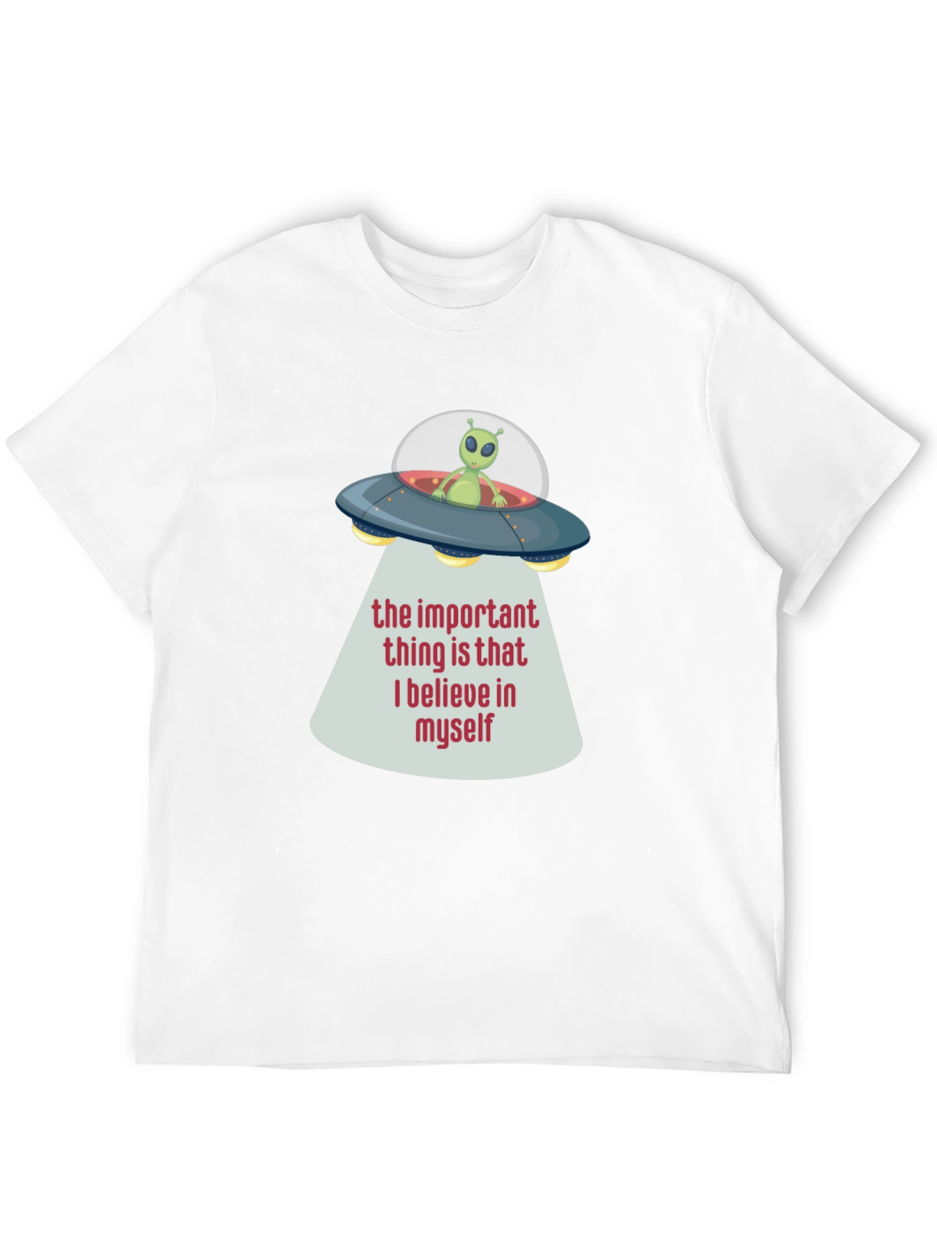 Black Believe In Myself Alien UFO T-Shirt view 12