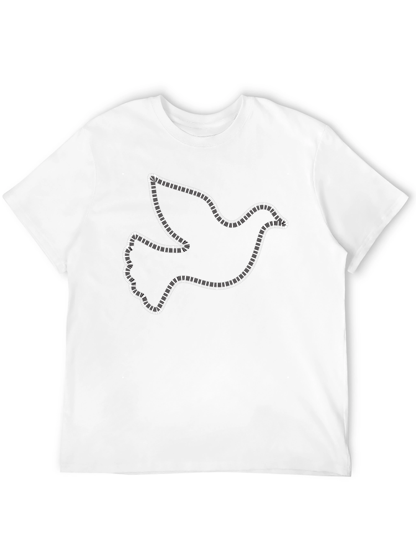 Black Dove Piano Keys Black T-Shirt view 12