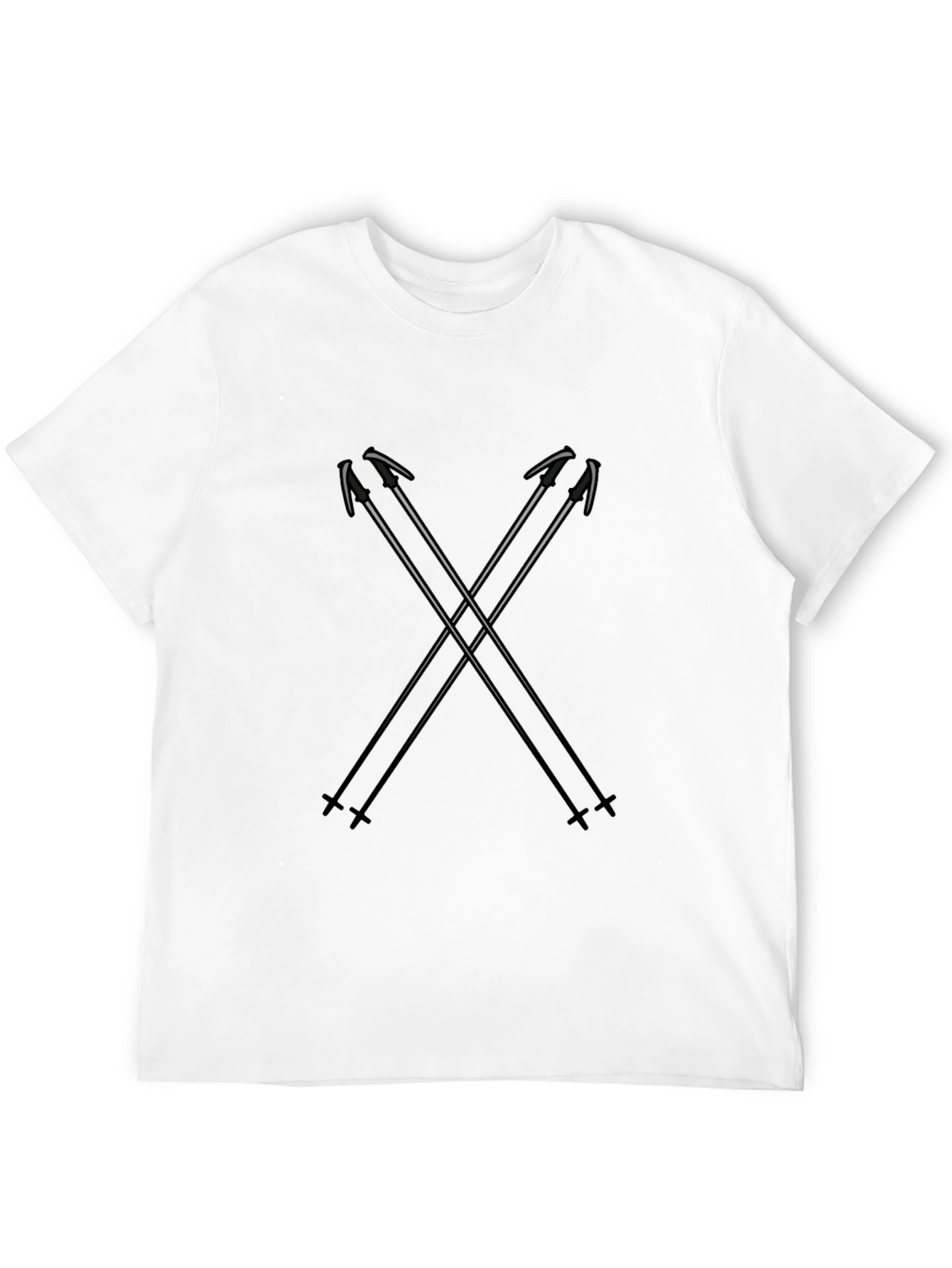 Black Ski Poles Graphic T-Shirt view 12