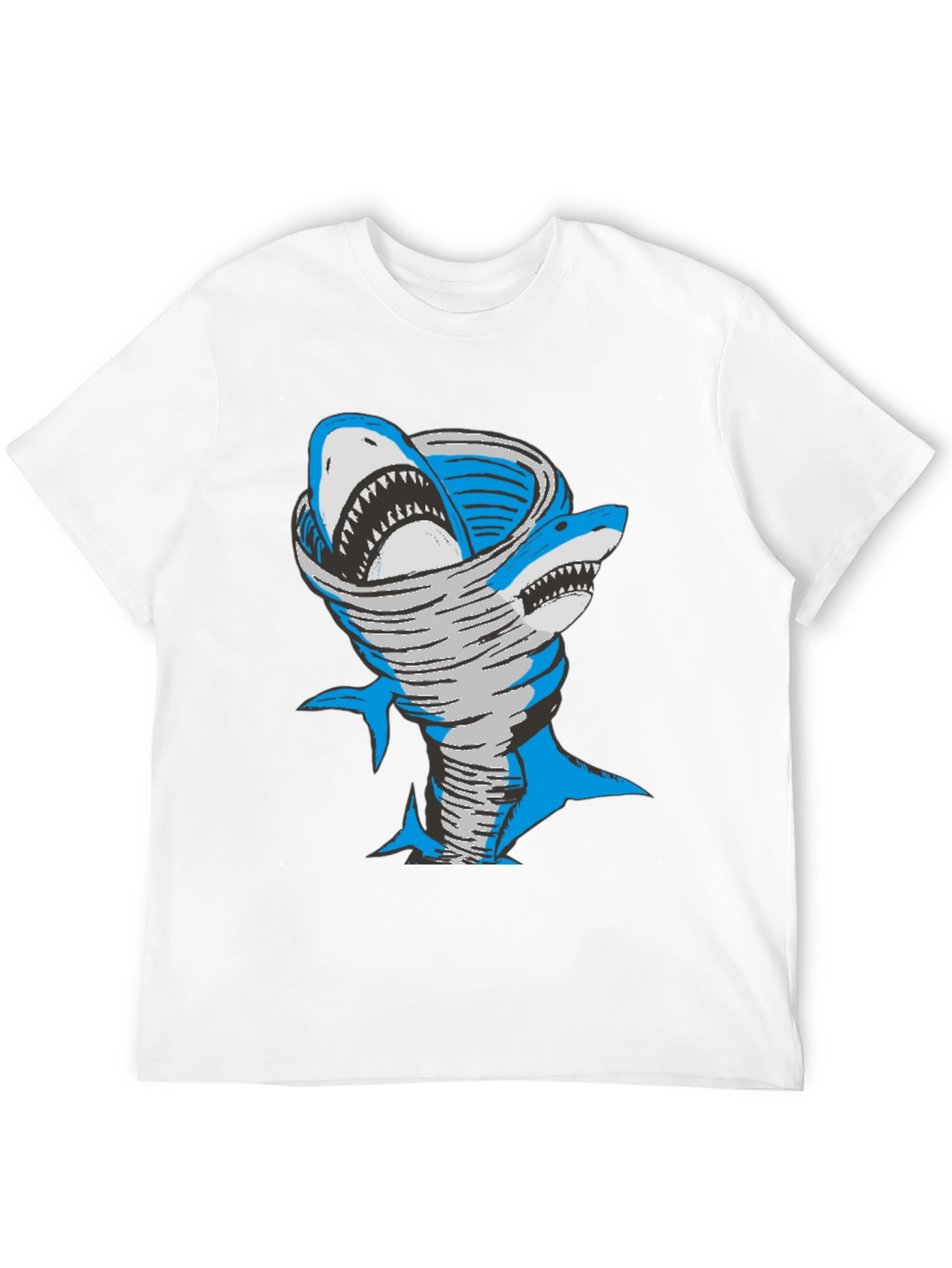 Black Shark Tornado Graphic Tee - Black Cotton Blend view 12