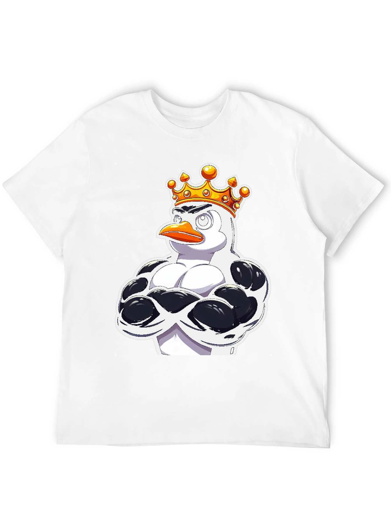 Black Penguin King Graphic T-Shirt - Black Cotton Tee view 12