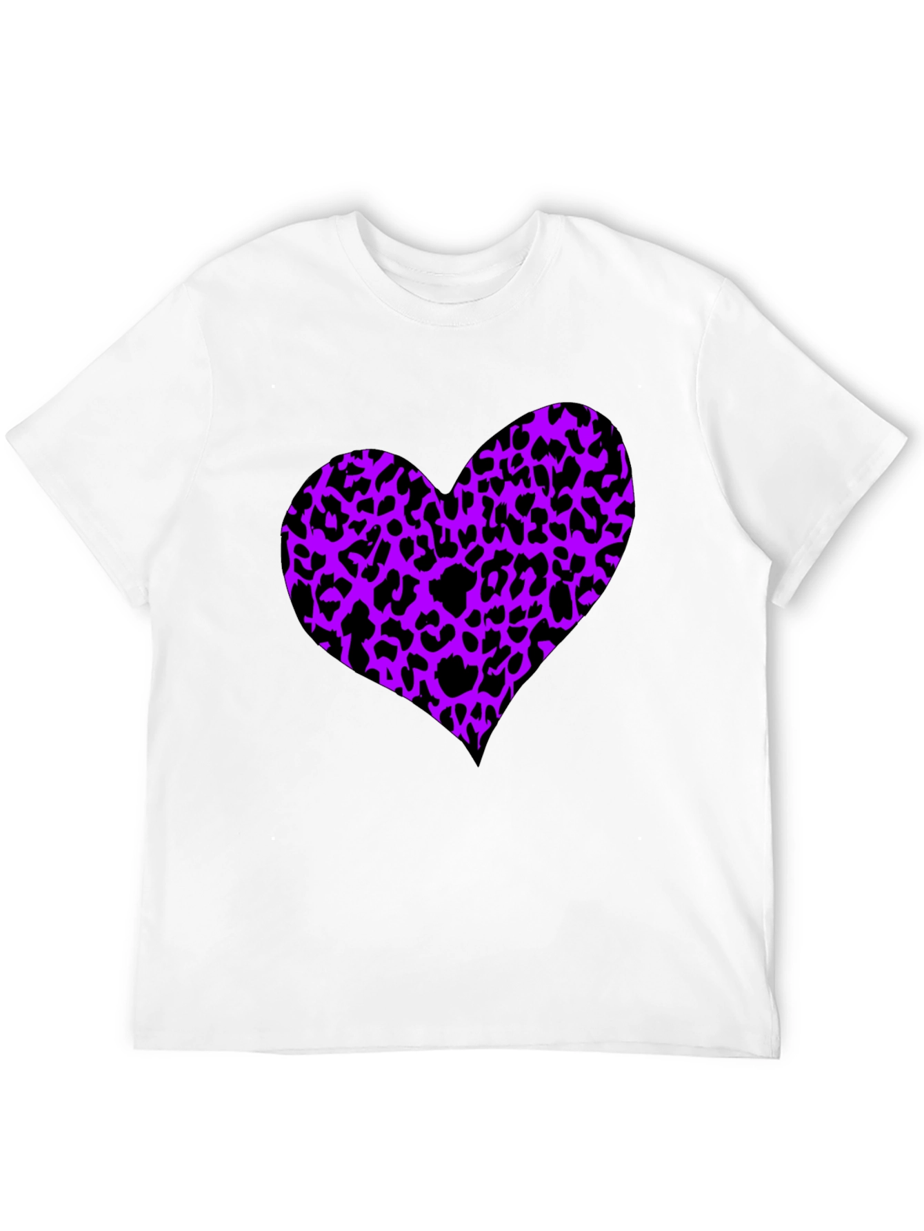 Black Leopard Print Heart Tee - Trendy Graphic T-Shirt view 12