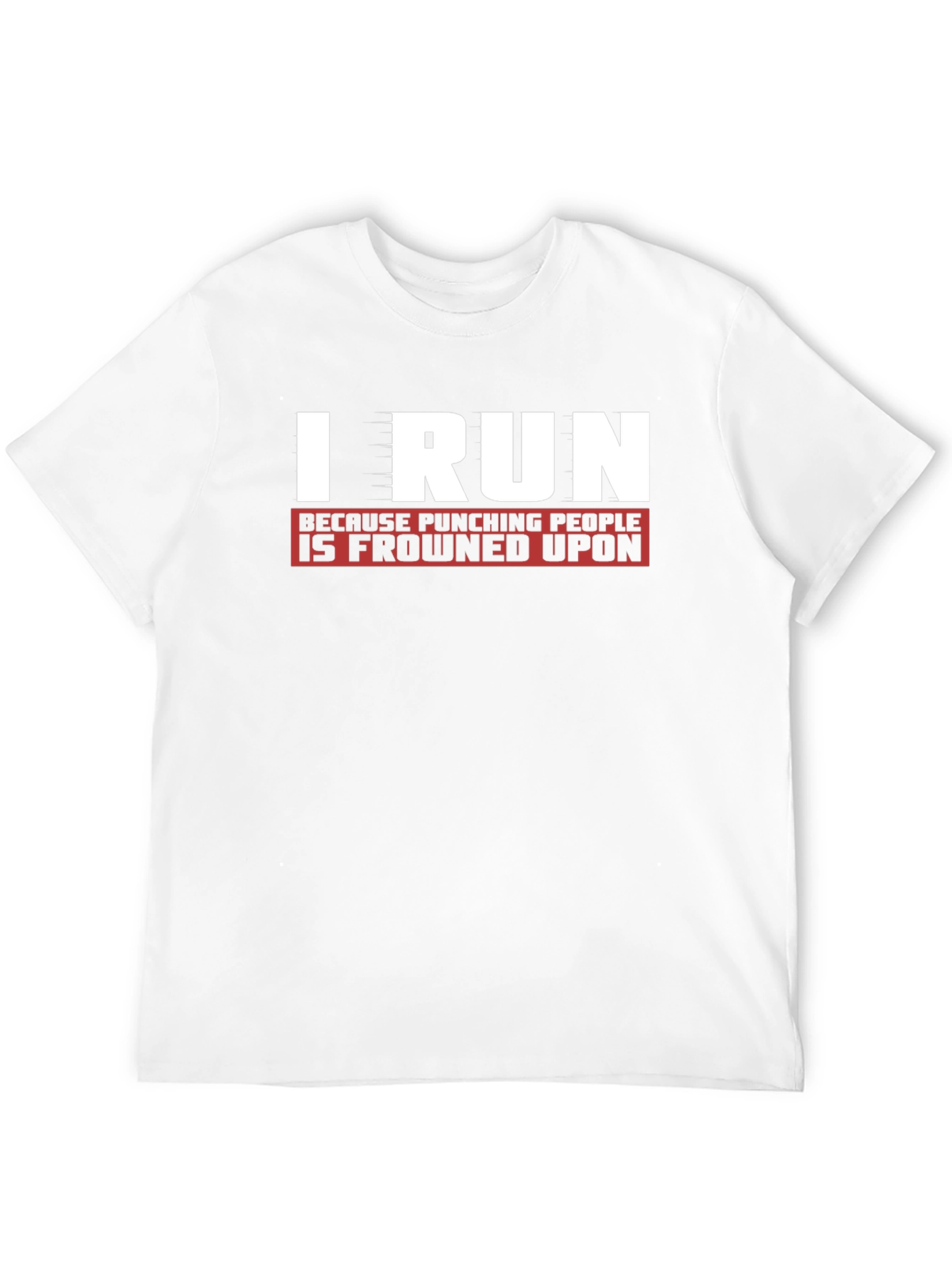 Black I Run Because Punching People Is Frowned Upon T-Shirt view 12
