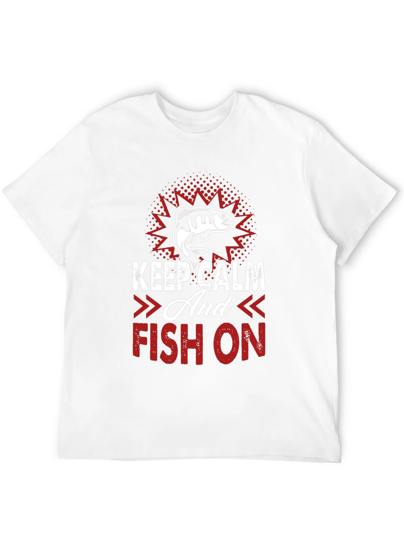 Black Keep Calm and Fish On T-Shirt view 12