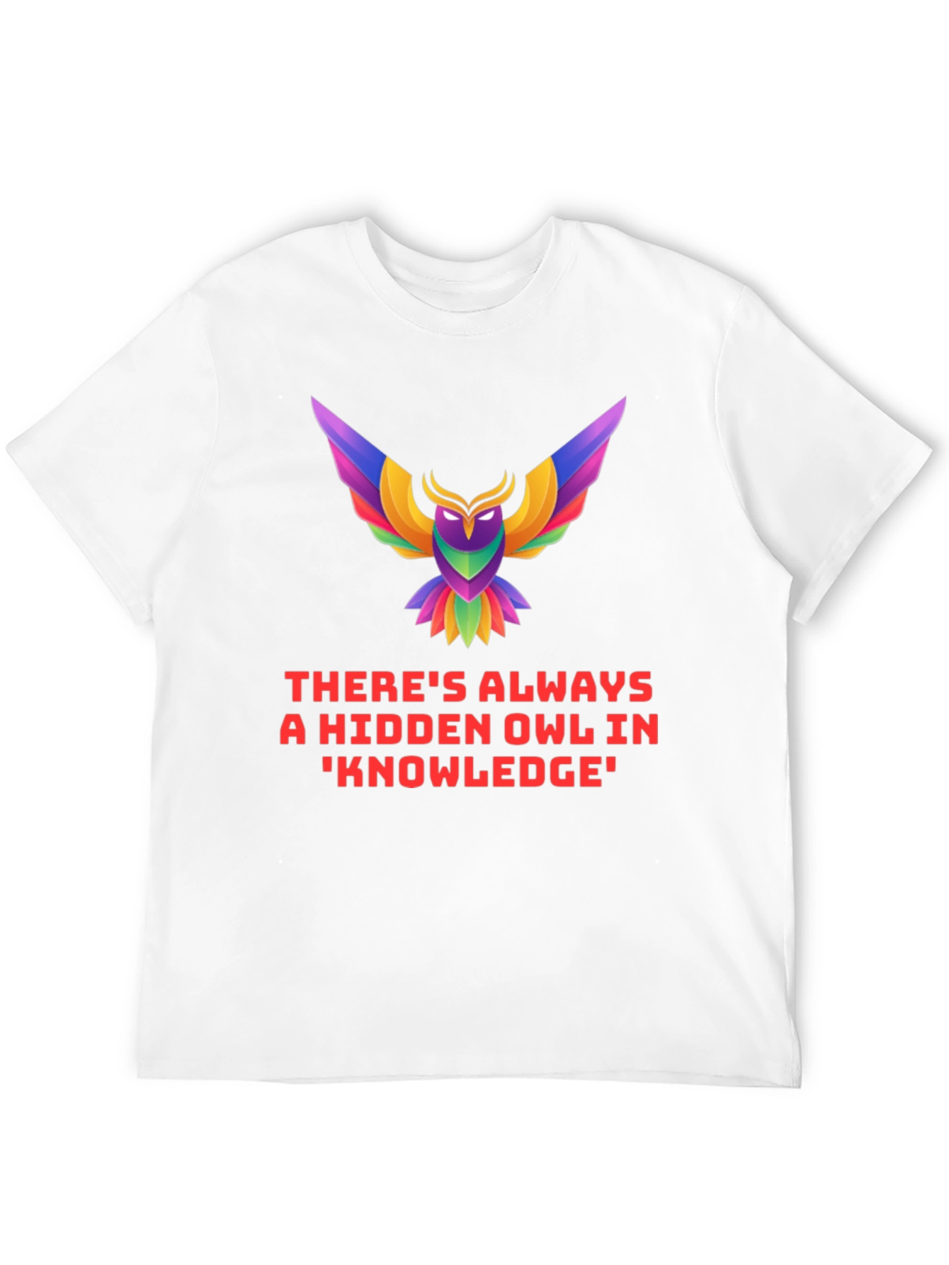 Black Hidden Owl Knowledge Tee - Unique Graphic T-Shirt view 12