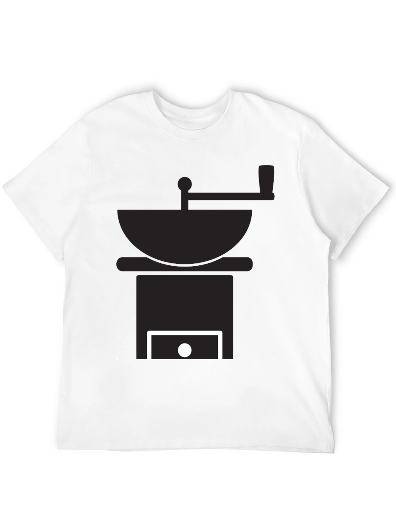 Black Coffee Grinder Graphic Tee - Black Cotton T-Shirt view 12