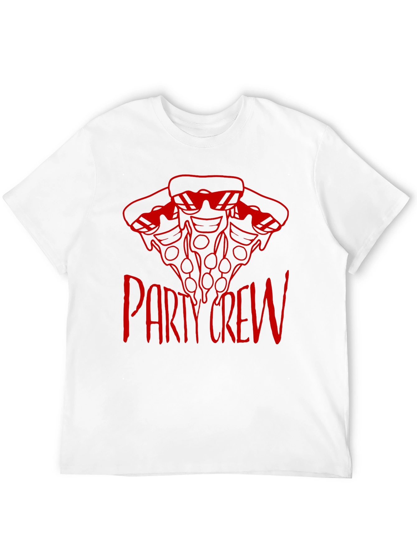 Black Pizza Party Crew T-Shirt - Cool Graphic Tee view 12