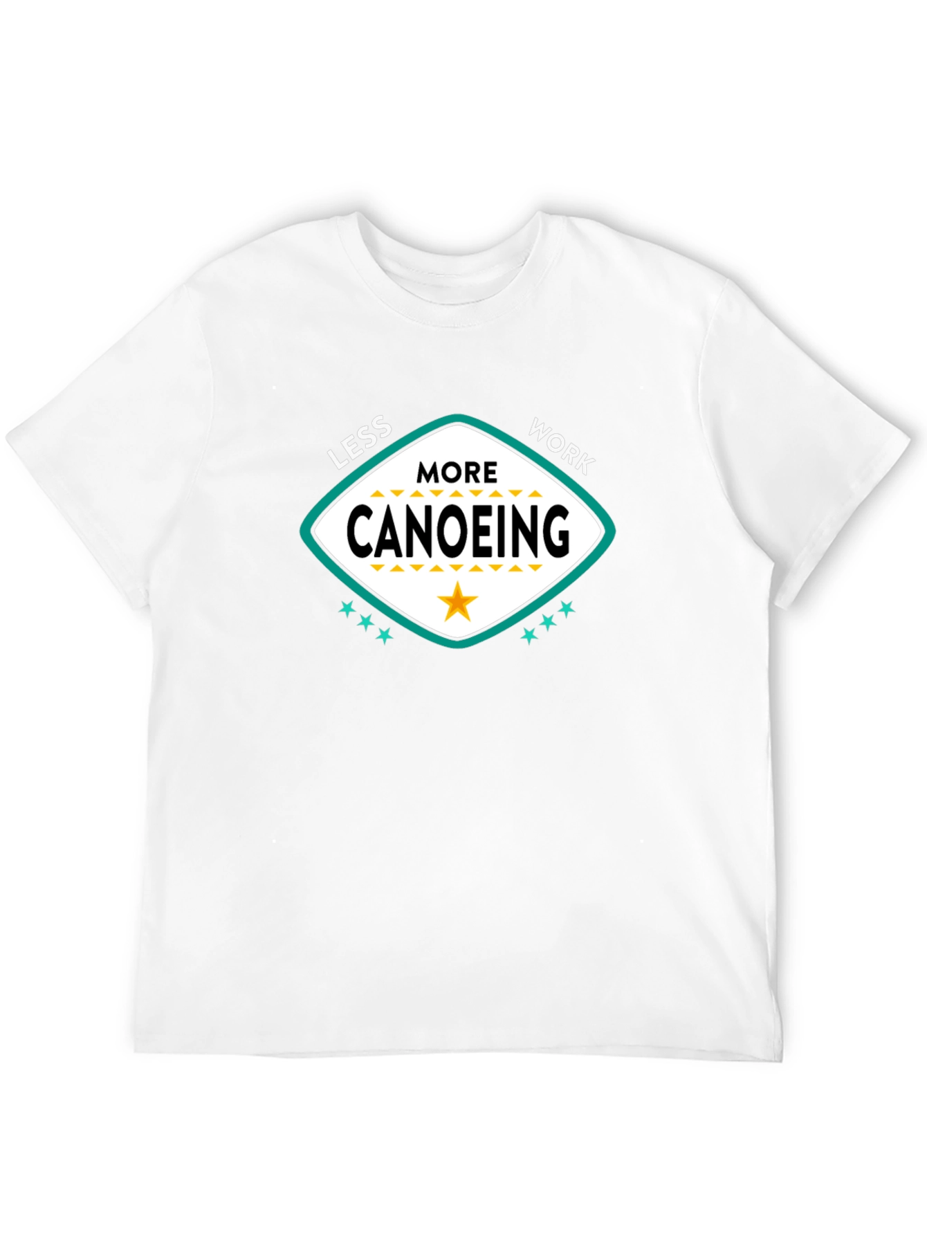 Black Less Work More Canoeing T-Shirt - Unisex view 12