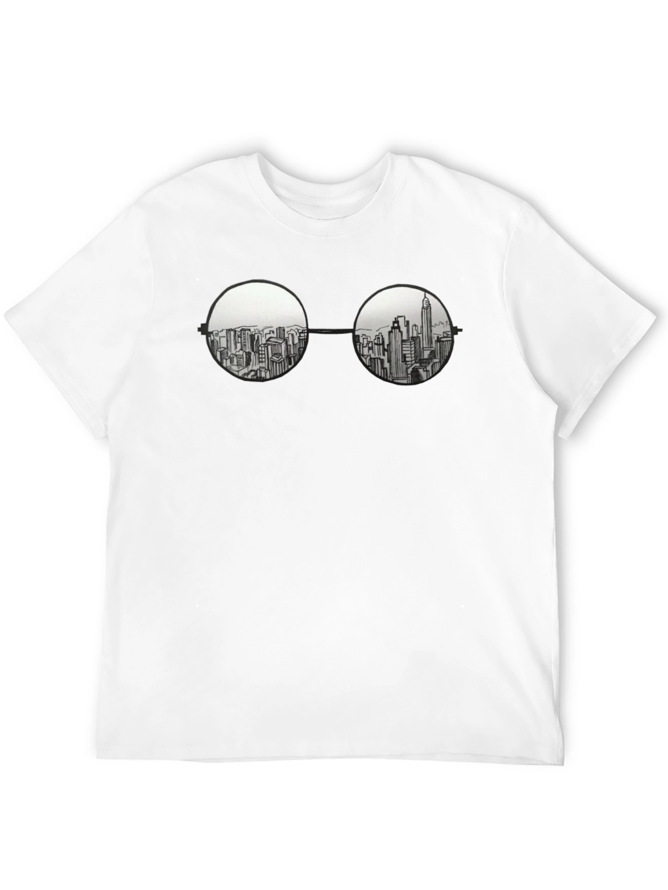 Black Cityscape in Specs Graphic Tee - Black Cotton view 12