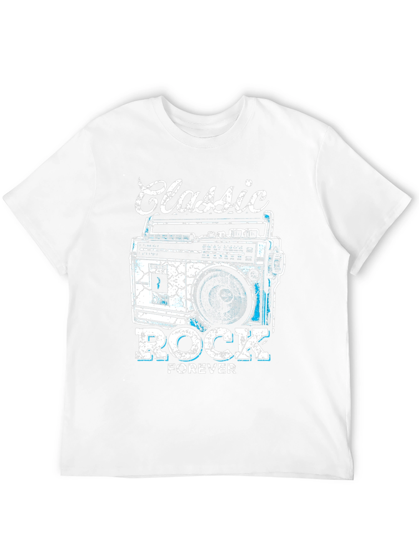 Black Classic Rock Forever Tee - Retro Boombox Graphic view 12