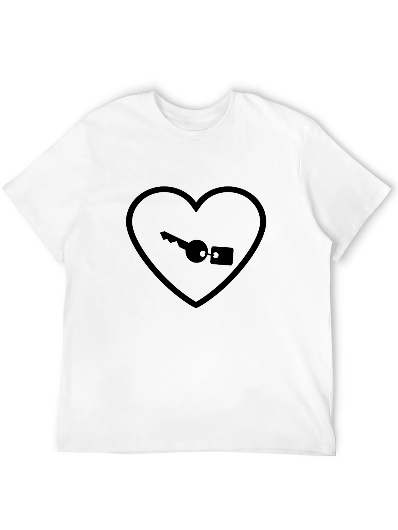 Black Heart Key Graphic T-Shirt - Unlock Your Style! view 12