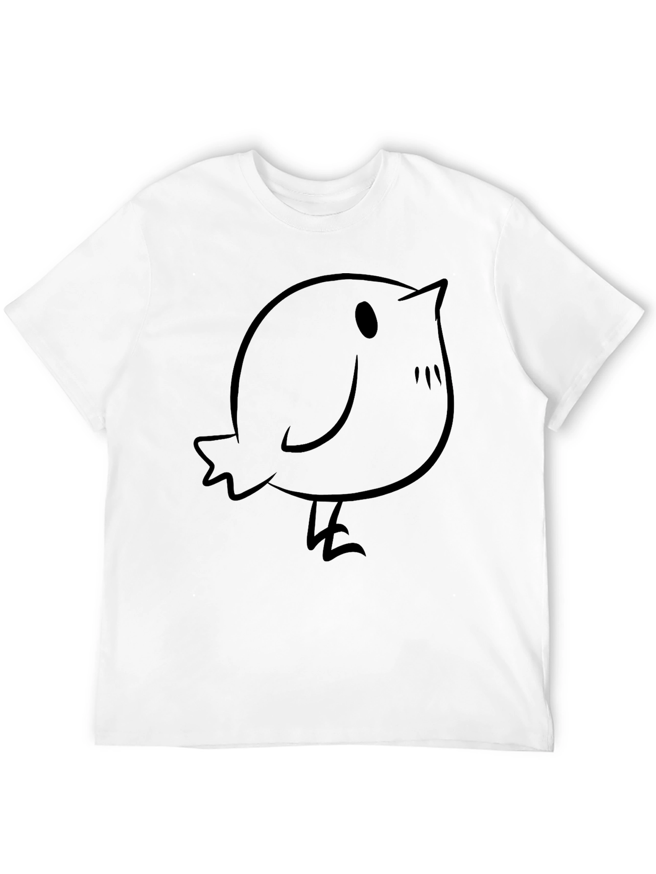 Black Cute Bird Graphic Tee - Casual Black T-Shirt view 12