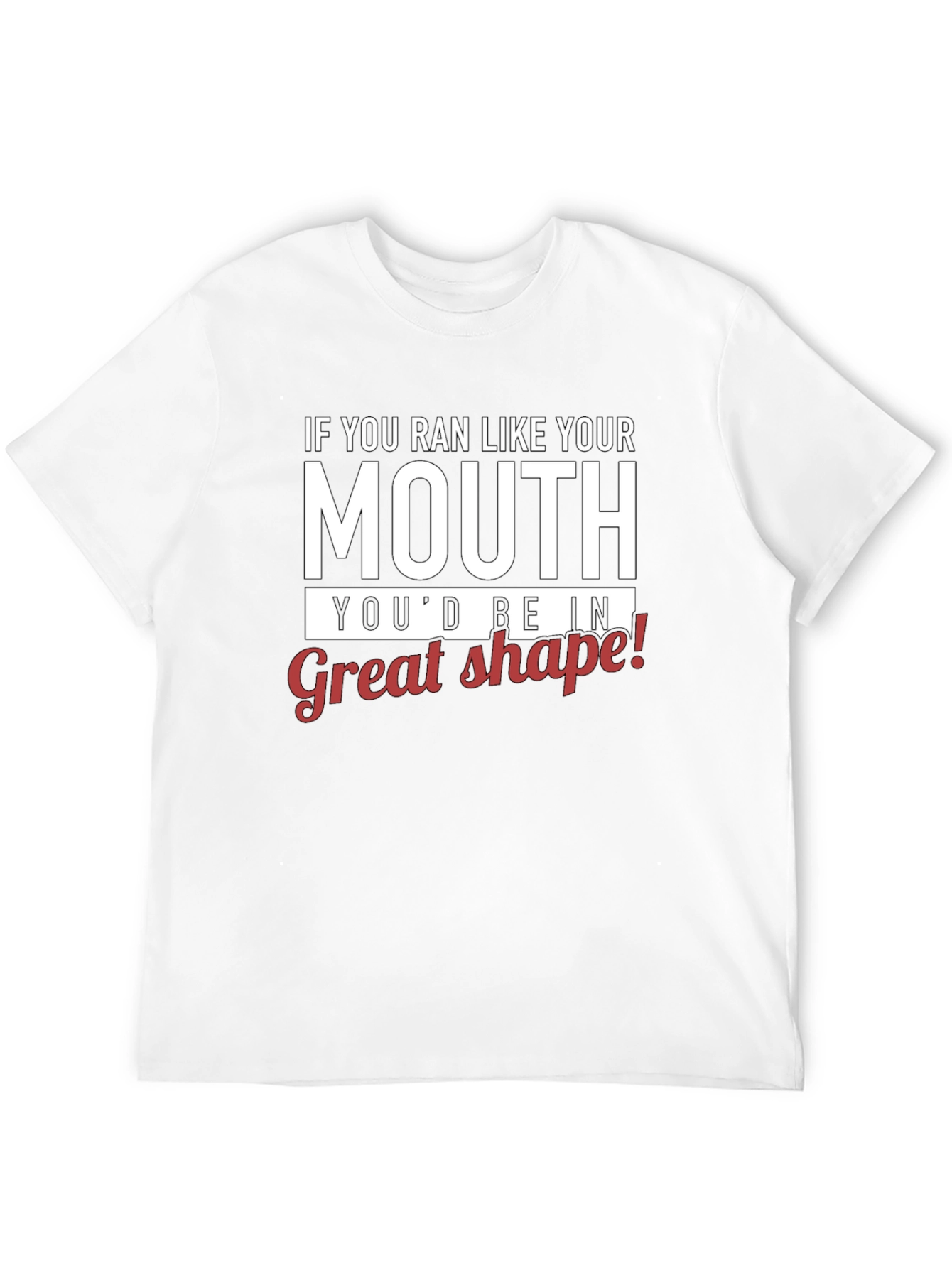 Black Humorous "Run Like Your Mouth" Graphic T-Shirt view 12