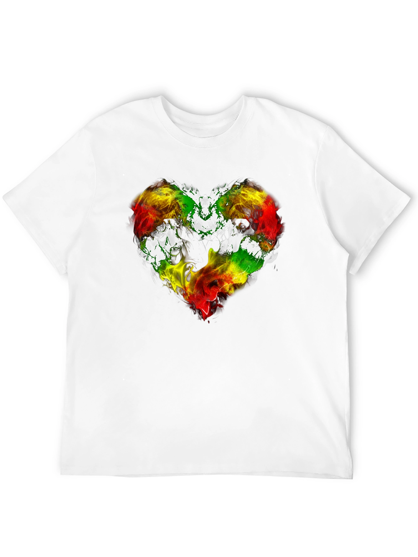 Black Rasta Heart Graphic T-Shirt - Love Reggae Music view 12
