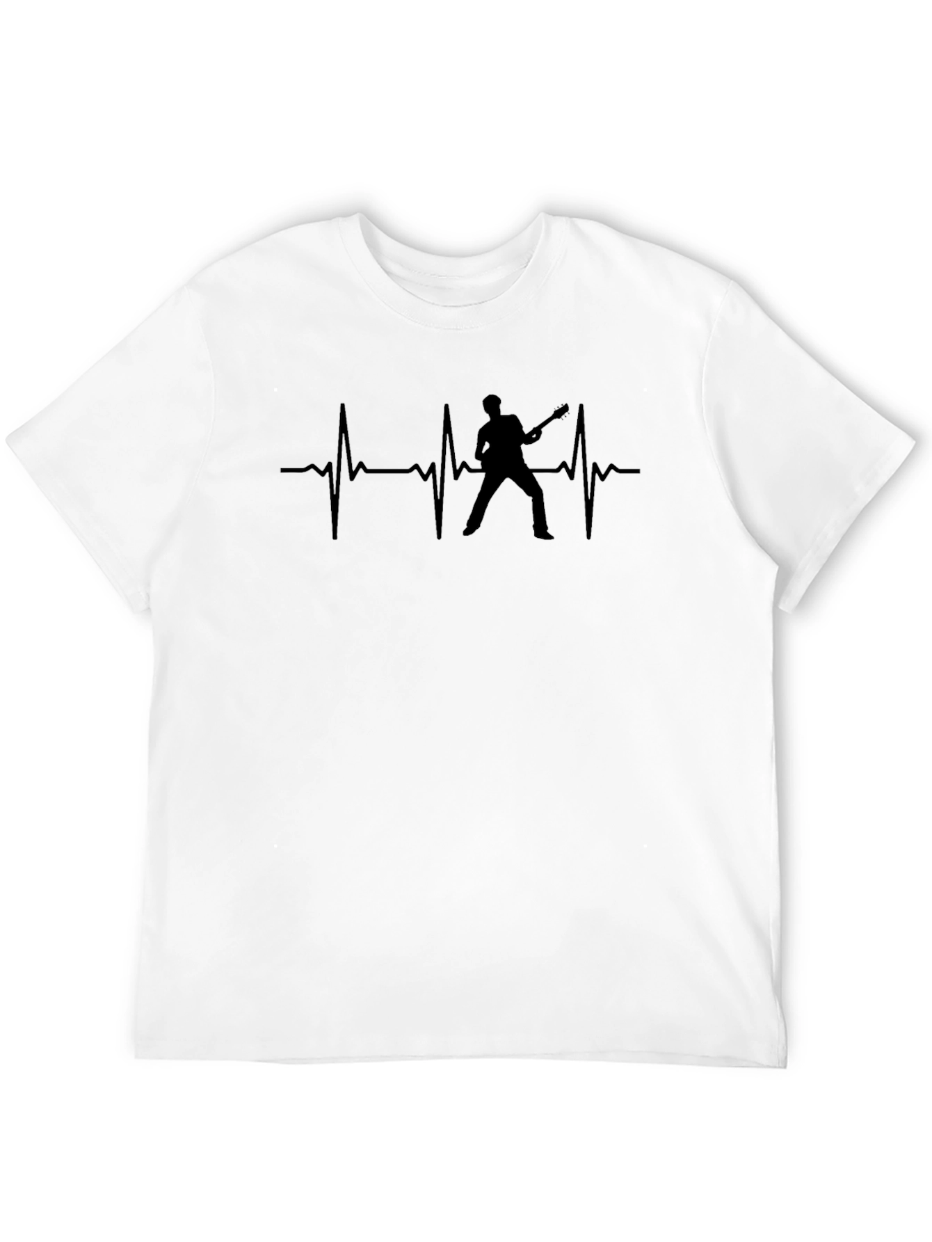 Black Guitarist Heartbeat Graphic T-Shirt view 12
