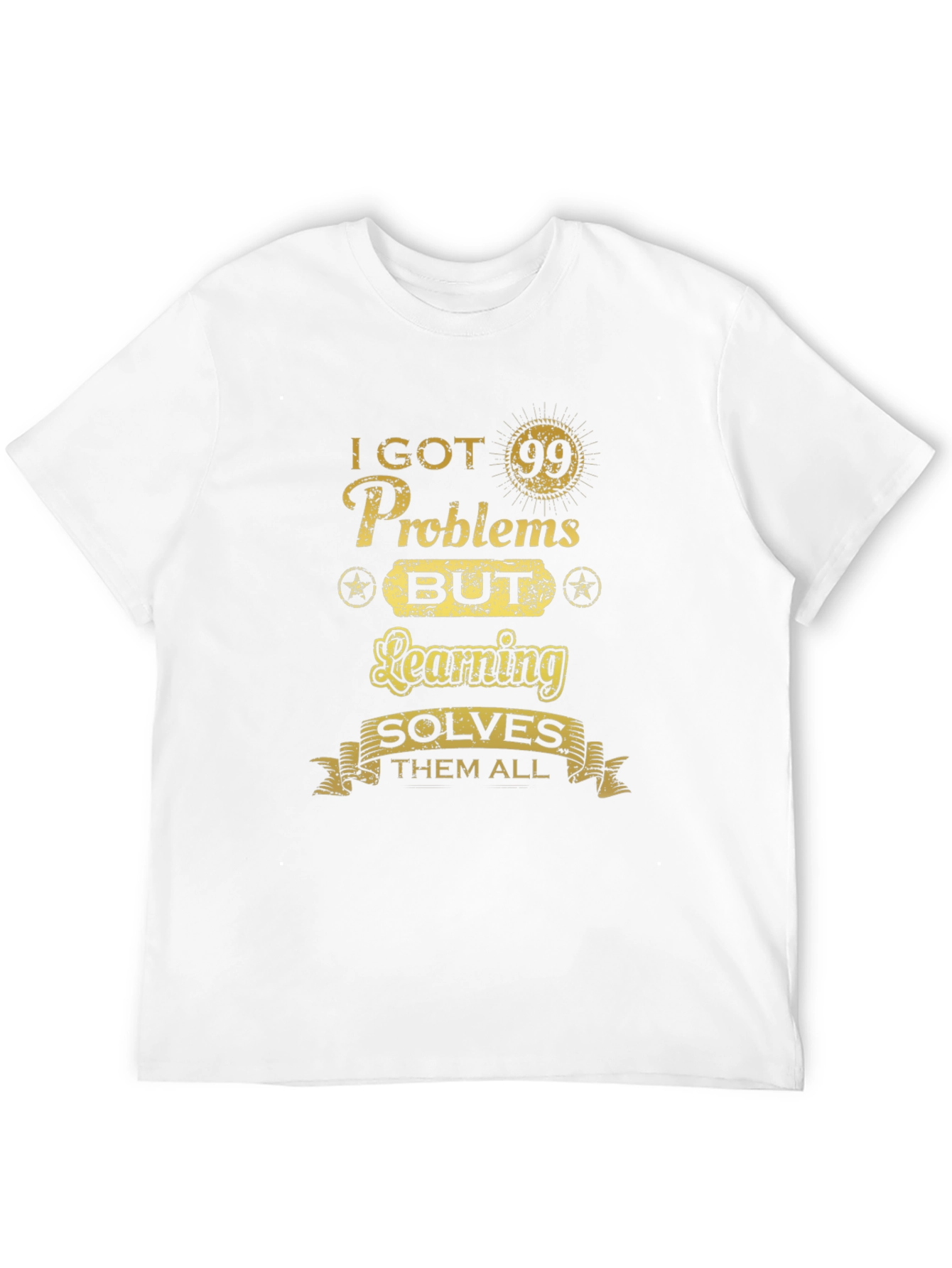 Black I GOT 99 Problems Learning Solves Them All Black T-Shirt view 12