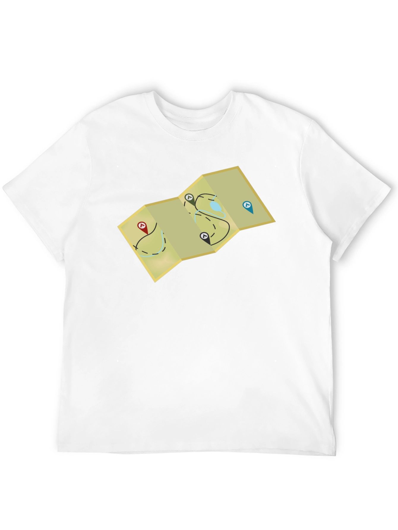 Black Adventure Map Graphic Tee - Black Cotton Blend view 12