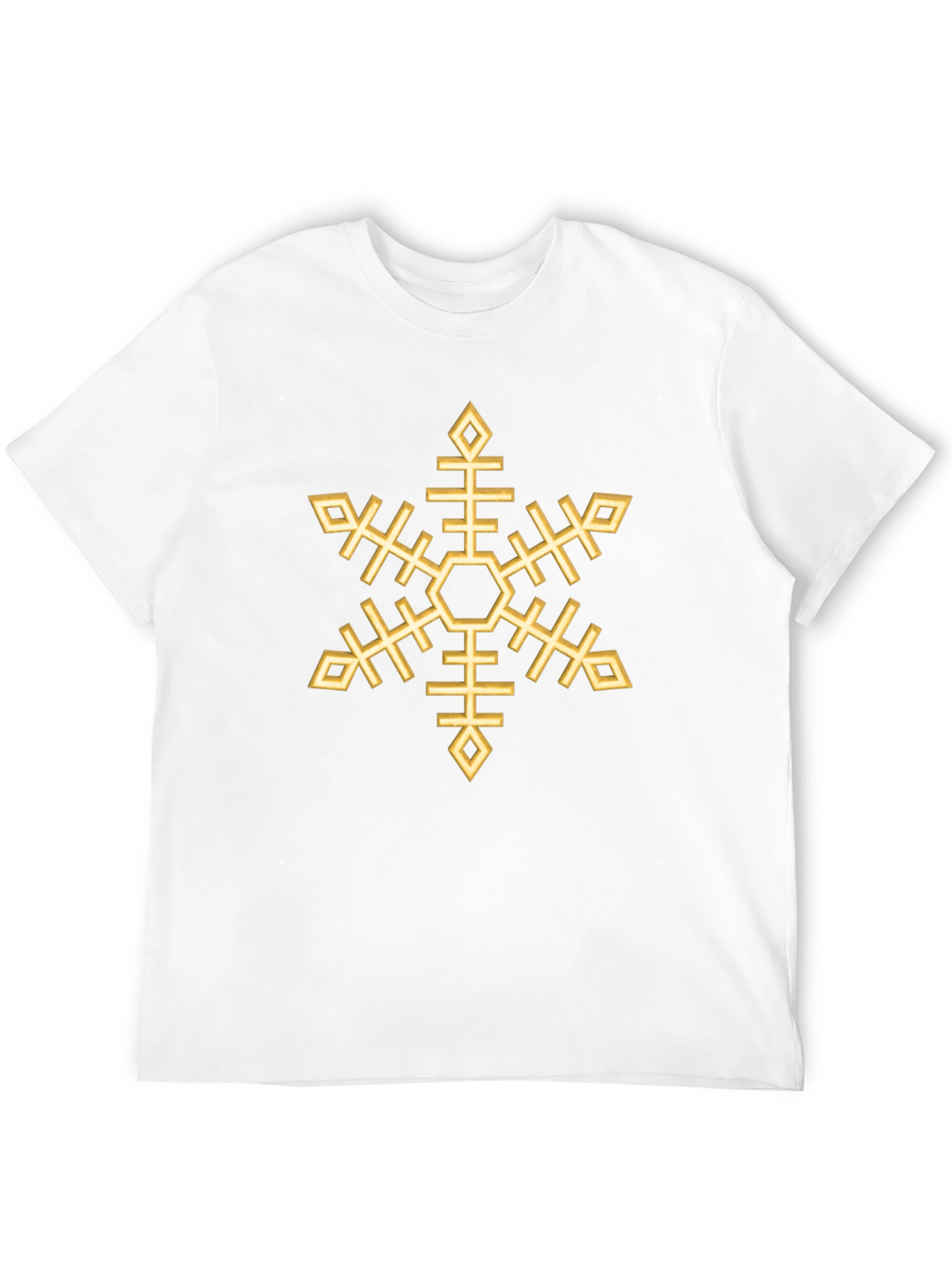 Black Geometric Snowflake Graphic Tee - Black Cotton Blend view 12