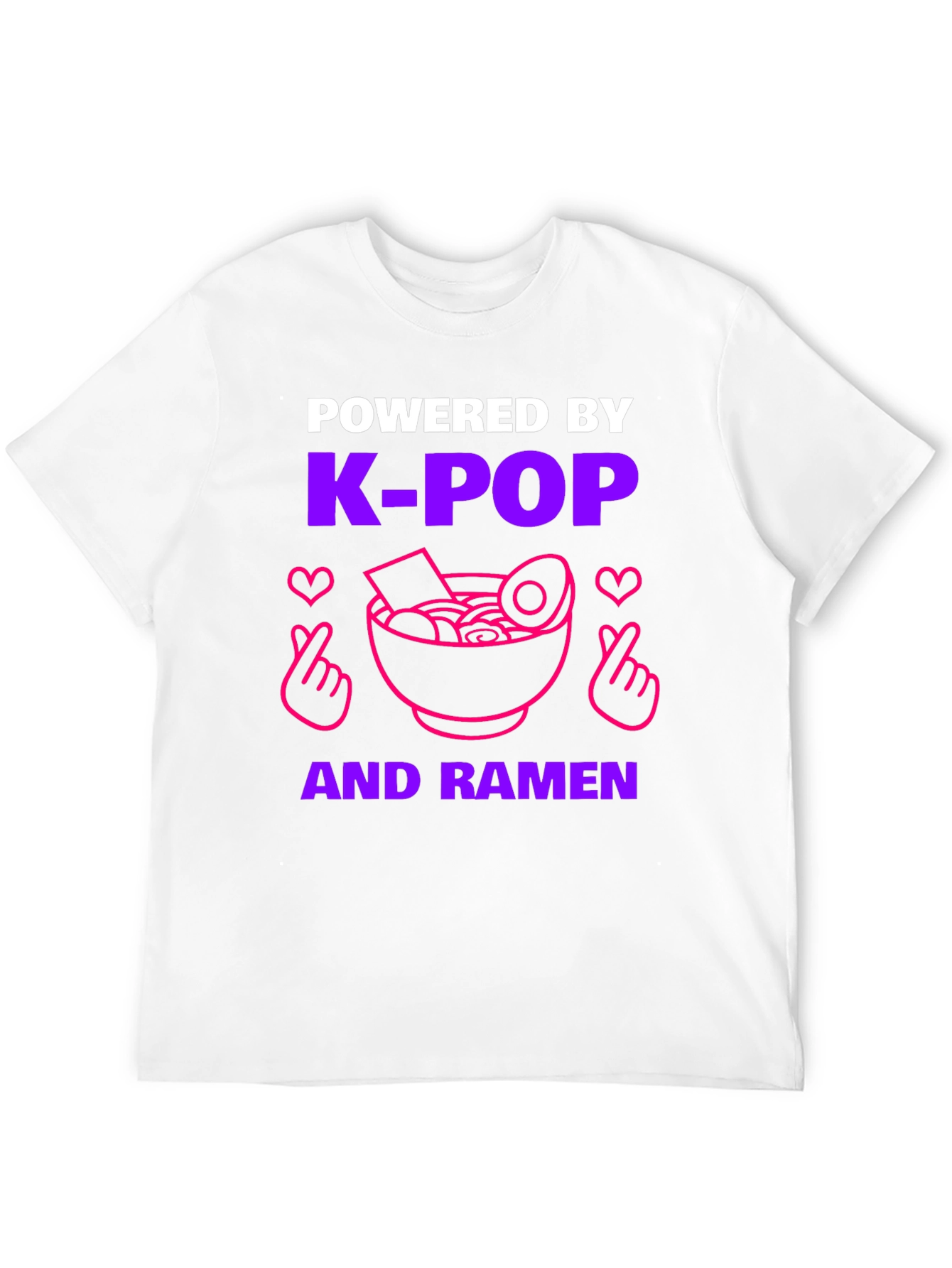 Black K-Pop & Ramen Powered T-Shirt view 12