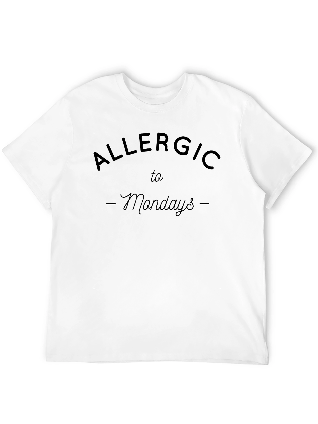 Black Allergic to Mondays Graphic Tee - Black Casual T-Shirt view 12