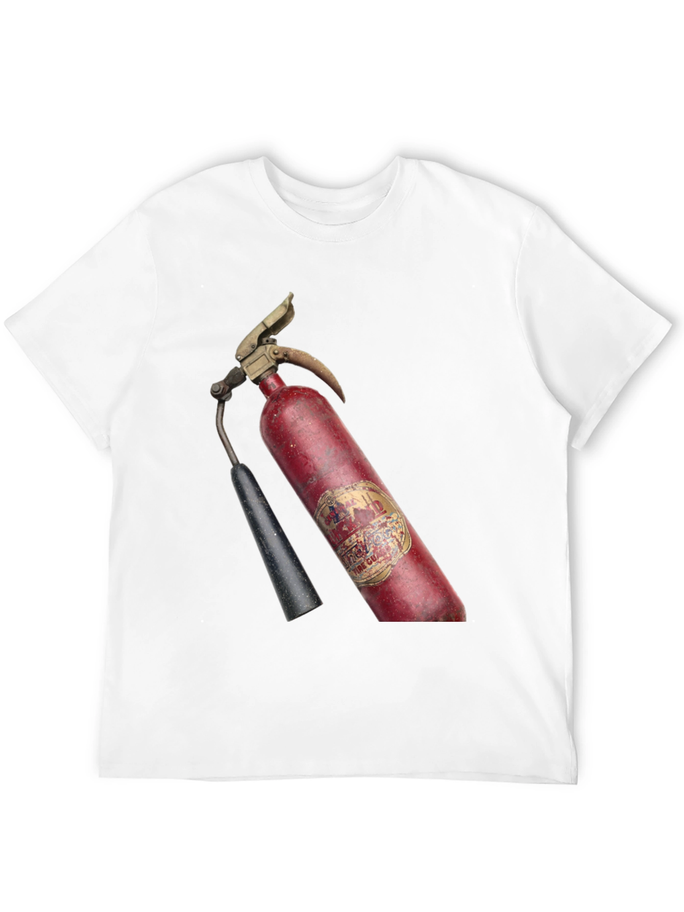 Black Vintage Fire Extinguisher Graphic T-Shirt view 12