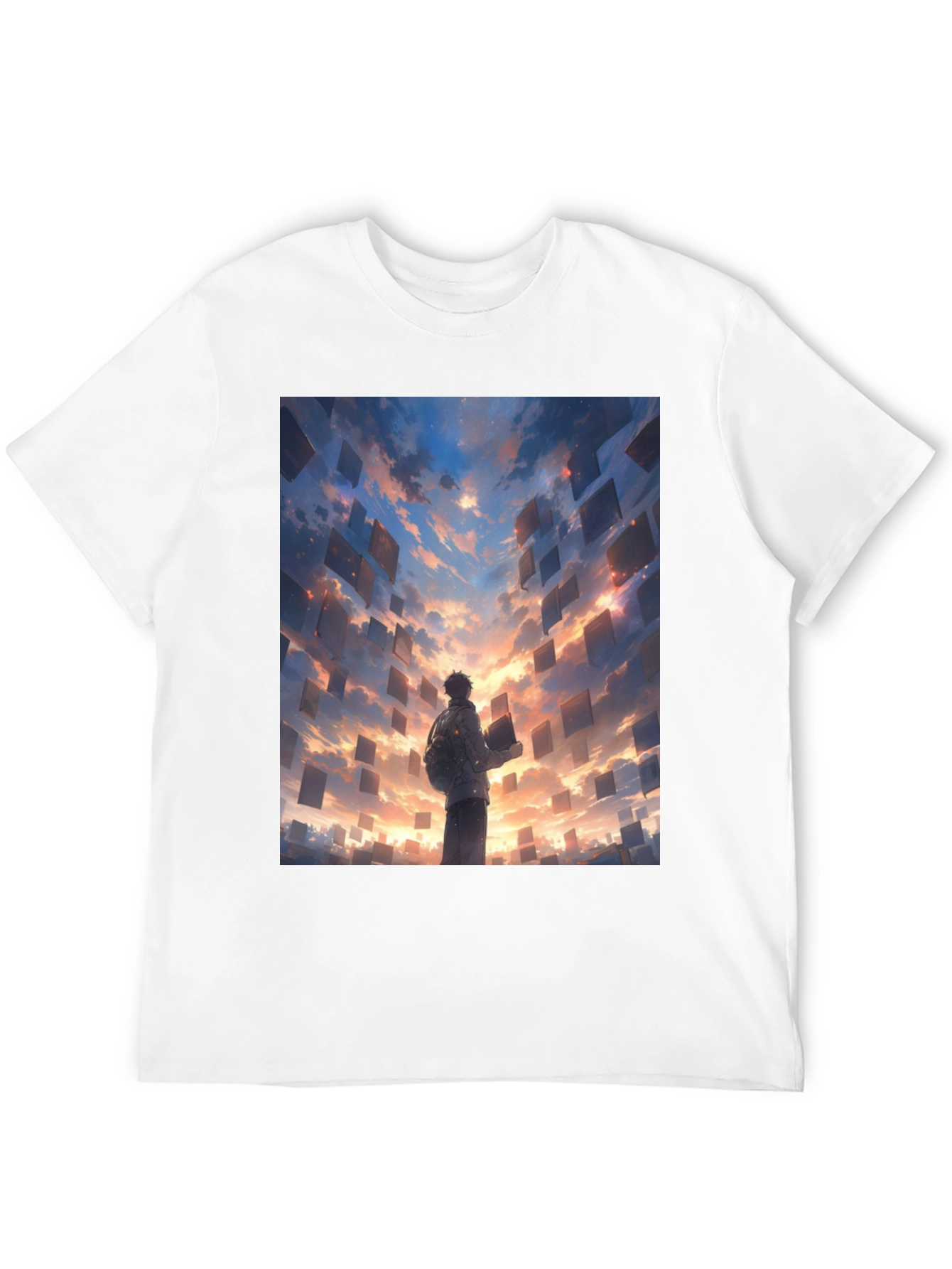 Black Surreal Sky Books Graphic Tee view 12