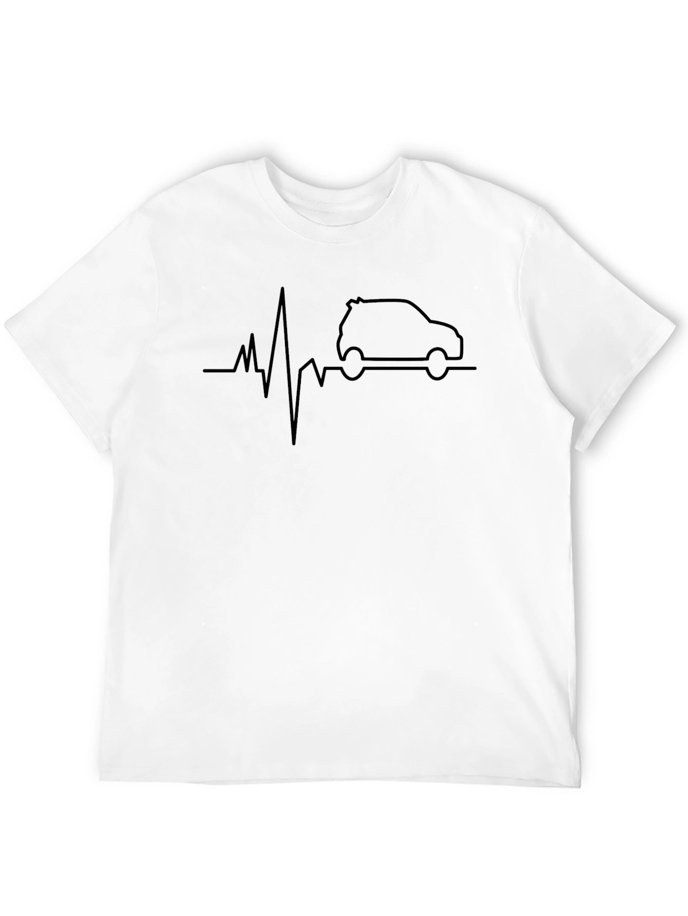 Black Car Heartbeat T-Shirt - Black view 12