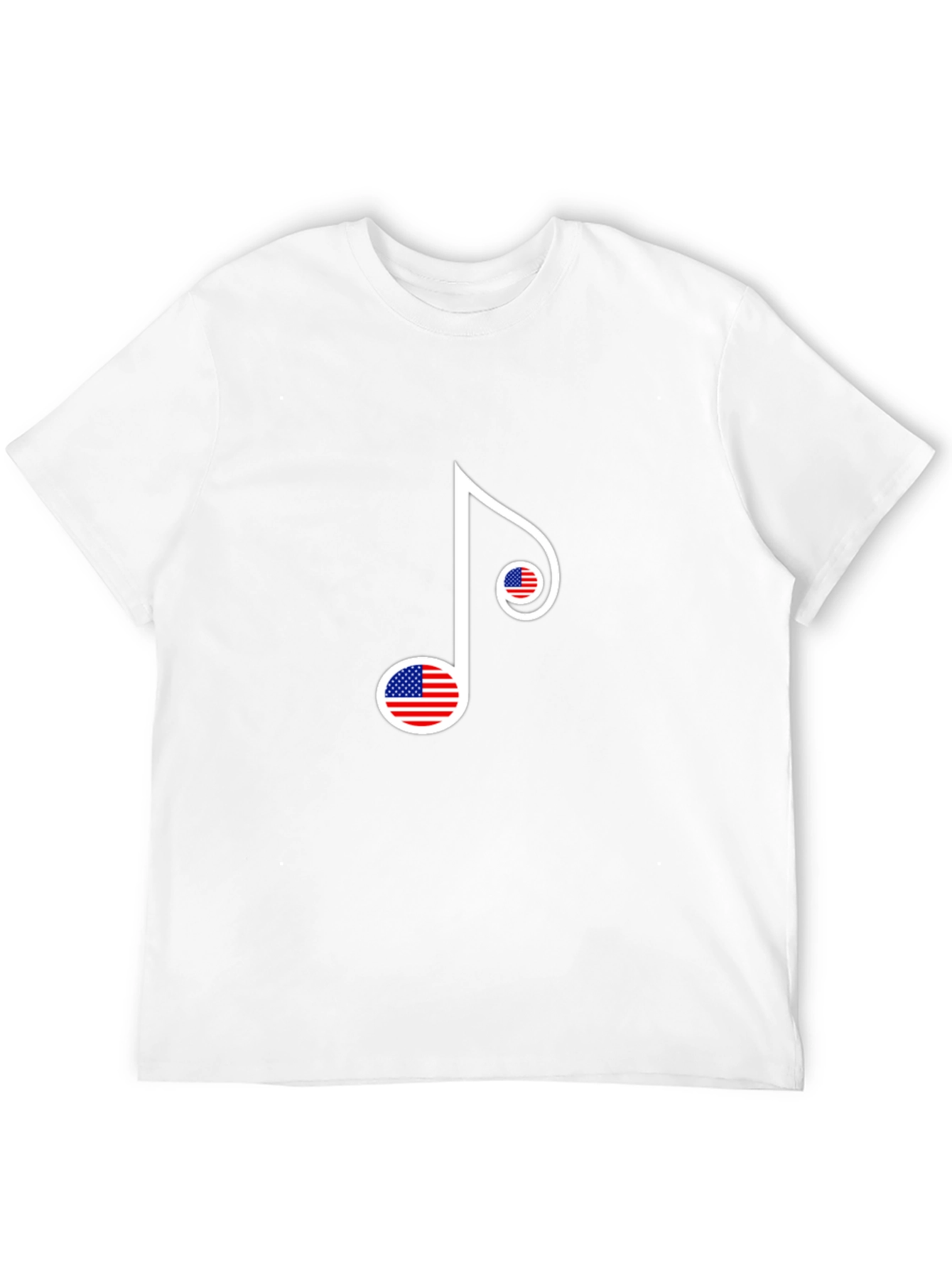 Black American Flag Music Note Graphic T-Shirt view 12
