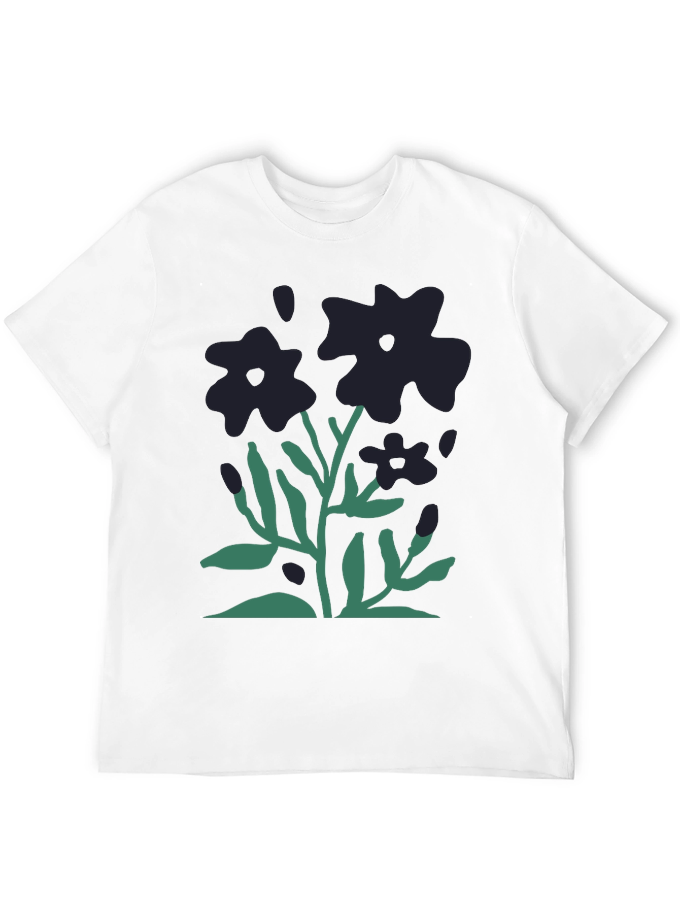Black Floral Graphic Print Tee - Stylish Casual Comfort view 12