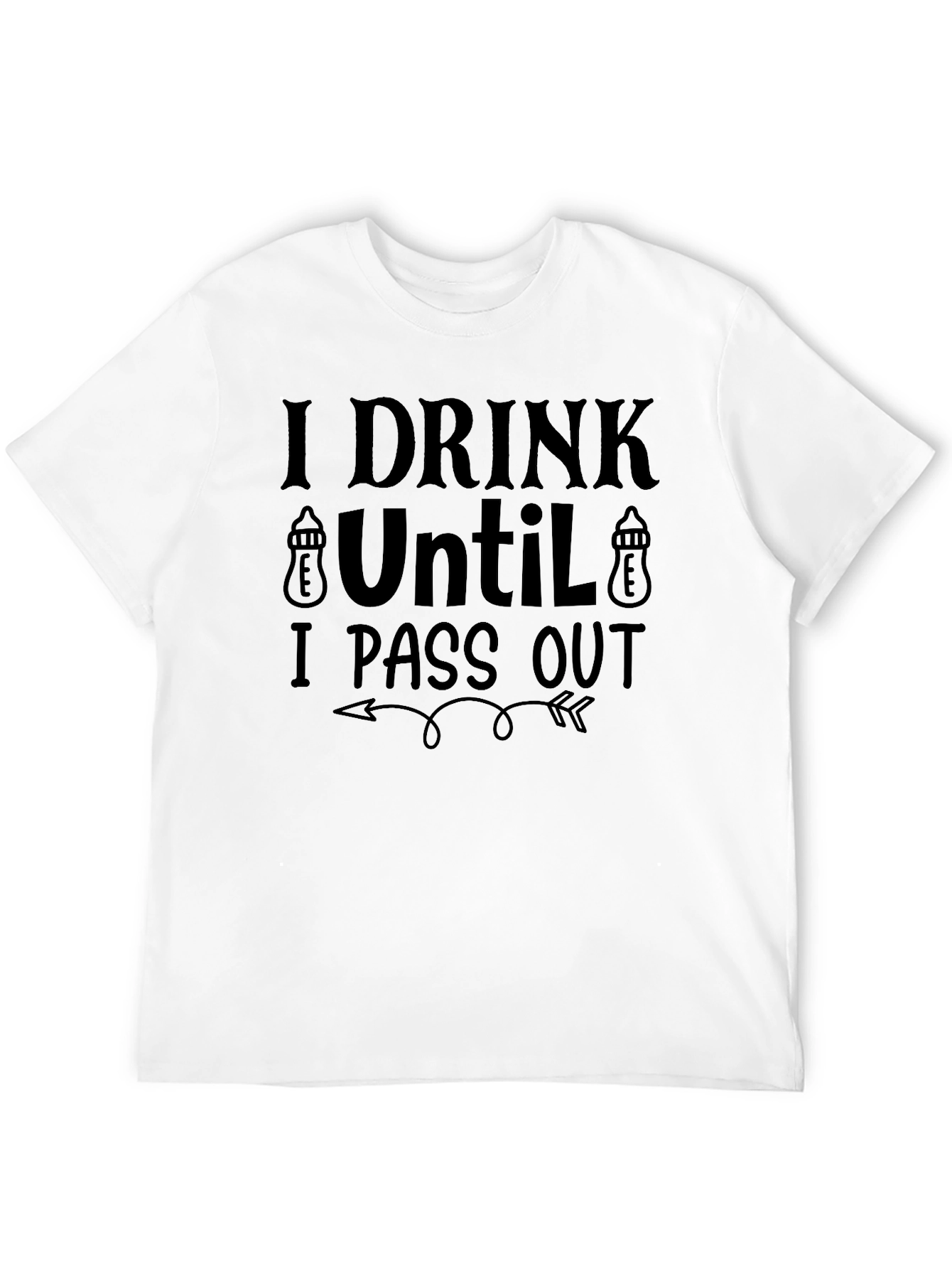 Black Funny "I Drink Until I Pass Out" Graphic Tee view 12