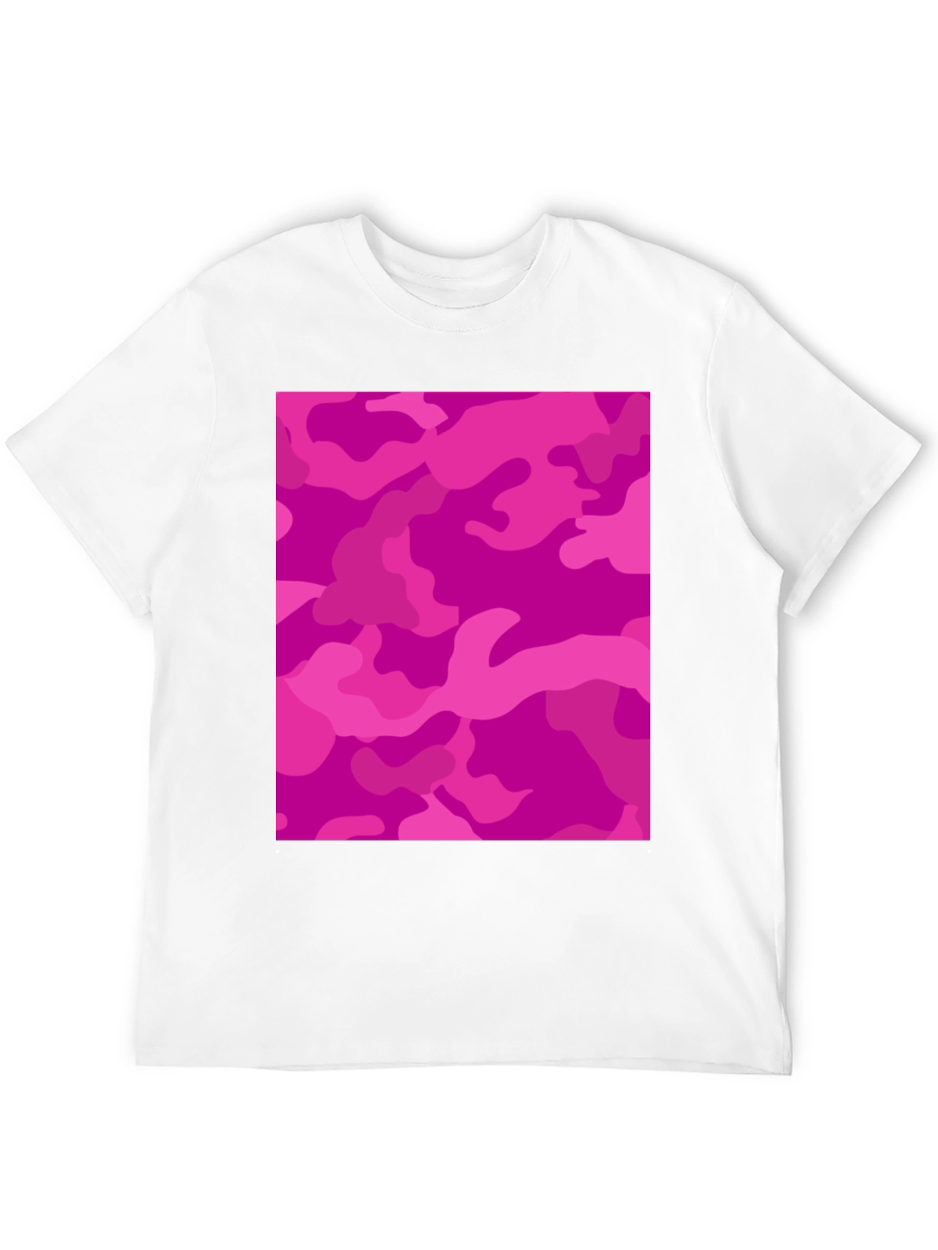 Black Pink Camo Print Black Crew Neck T-Shirt view 12
