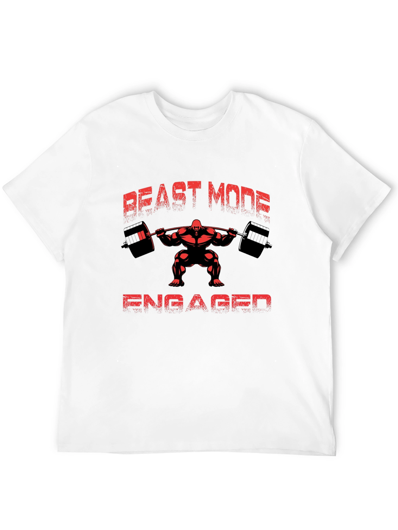Black Beast Mode Engaged Men's Black T-Shirt view 12