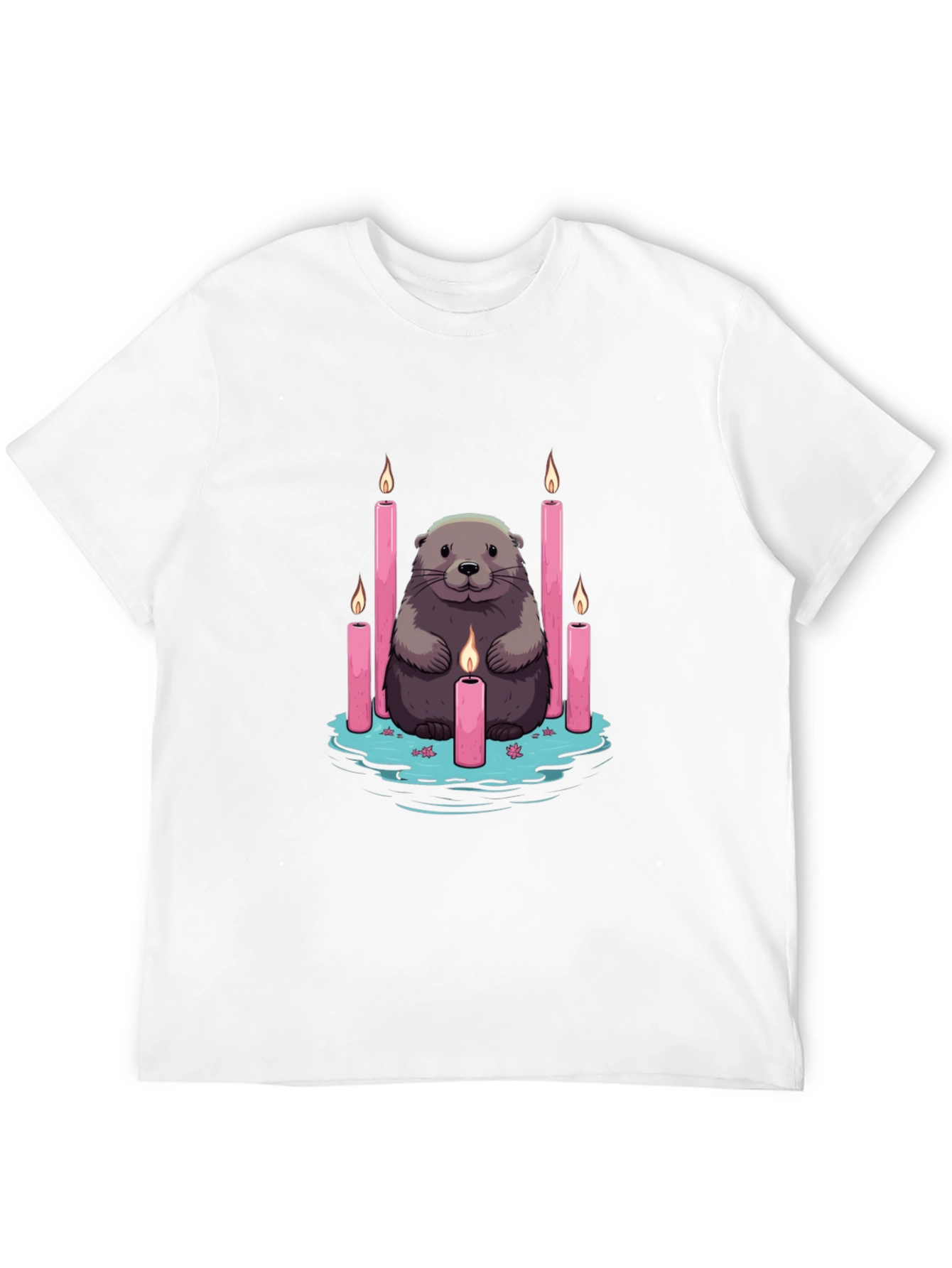 Otter Candle T-Shirt - Unique Design - 12