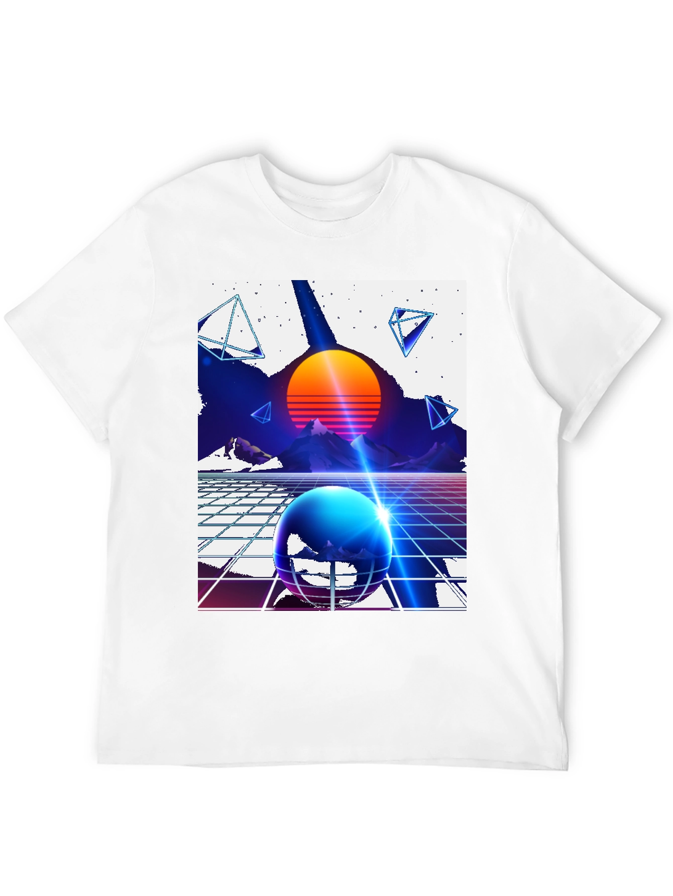 Black Retro Synthwave T-Shirt - 80s Inspired Design view 12