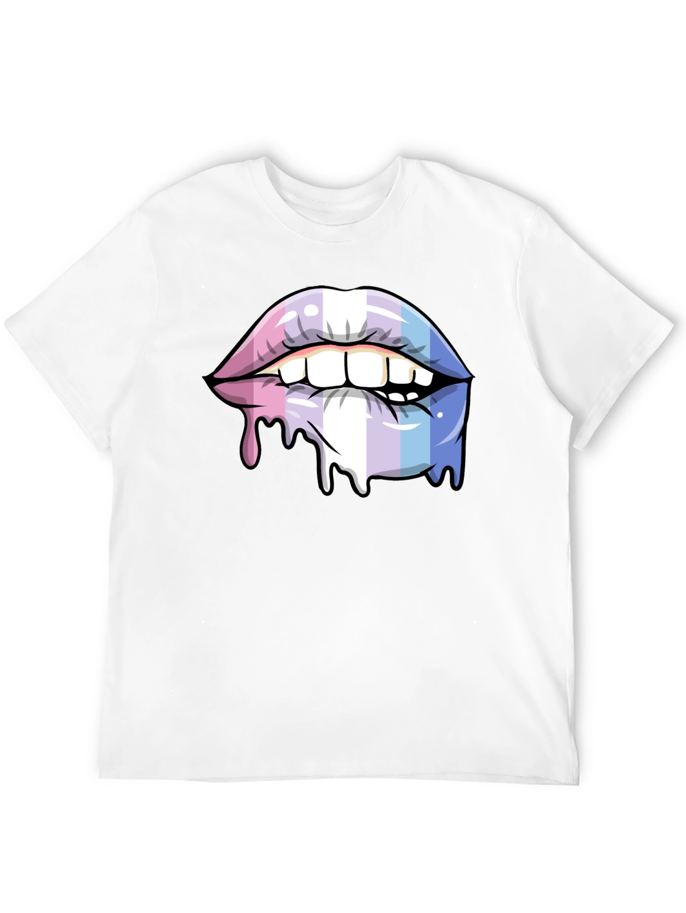 Black Trans Pride Lips T-Shirt - LGBTQ+ Pride Apparel view 12
