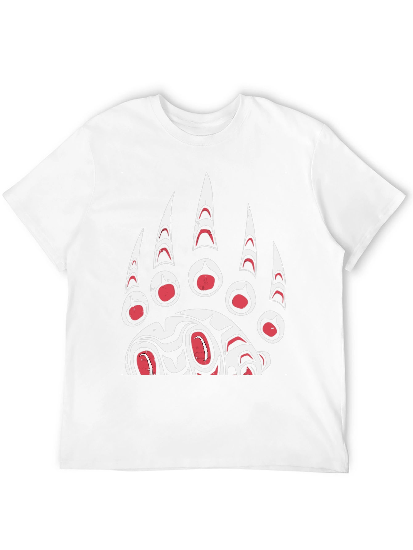 Black Bear Paw Print Graphic T-Shirt - Black view 12