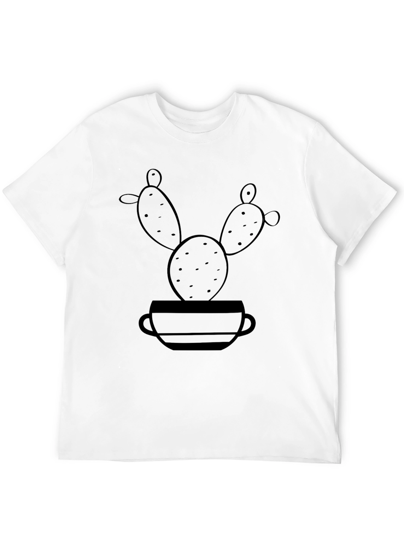 Black Cactus in Pot Graphic Tee - Unisex Casual T-Shirt view 12