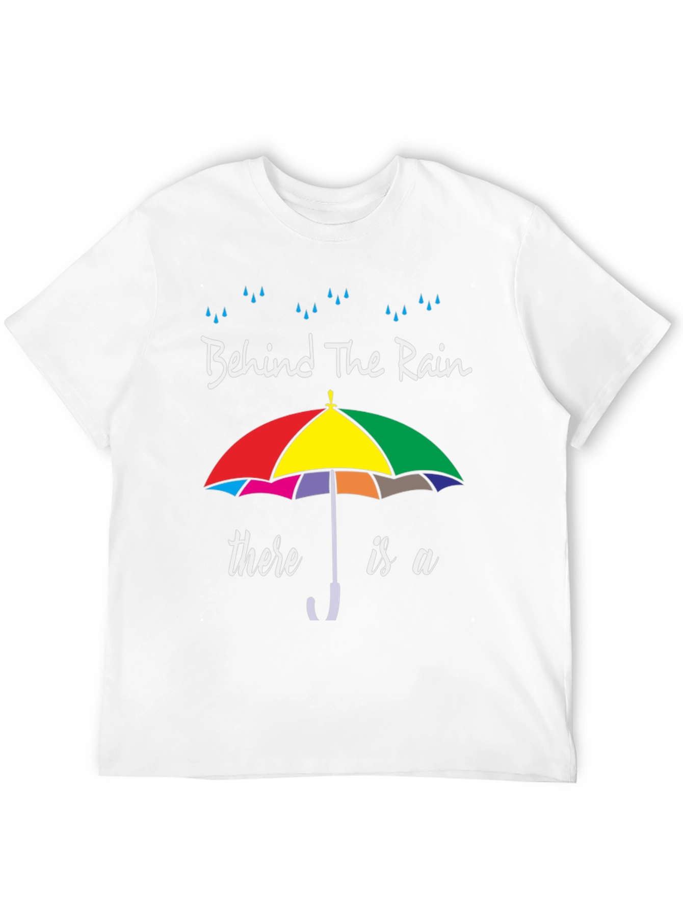 Black Behind The Rain Umbrella Graphic T-Shirt view 12